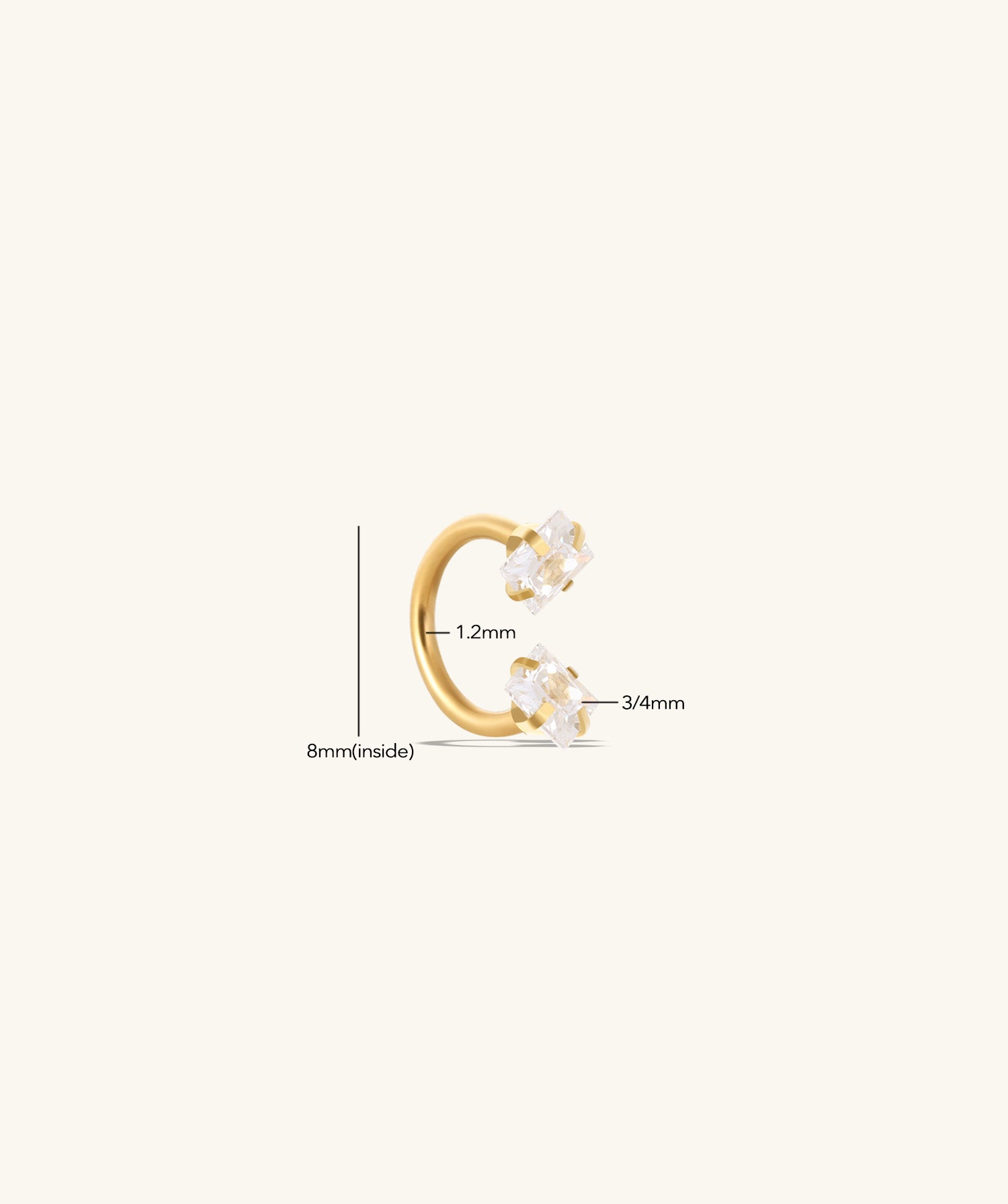Edge Glow Horseshoe Ring - OumoJewelry