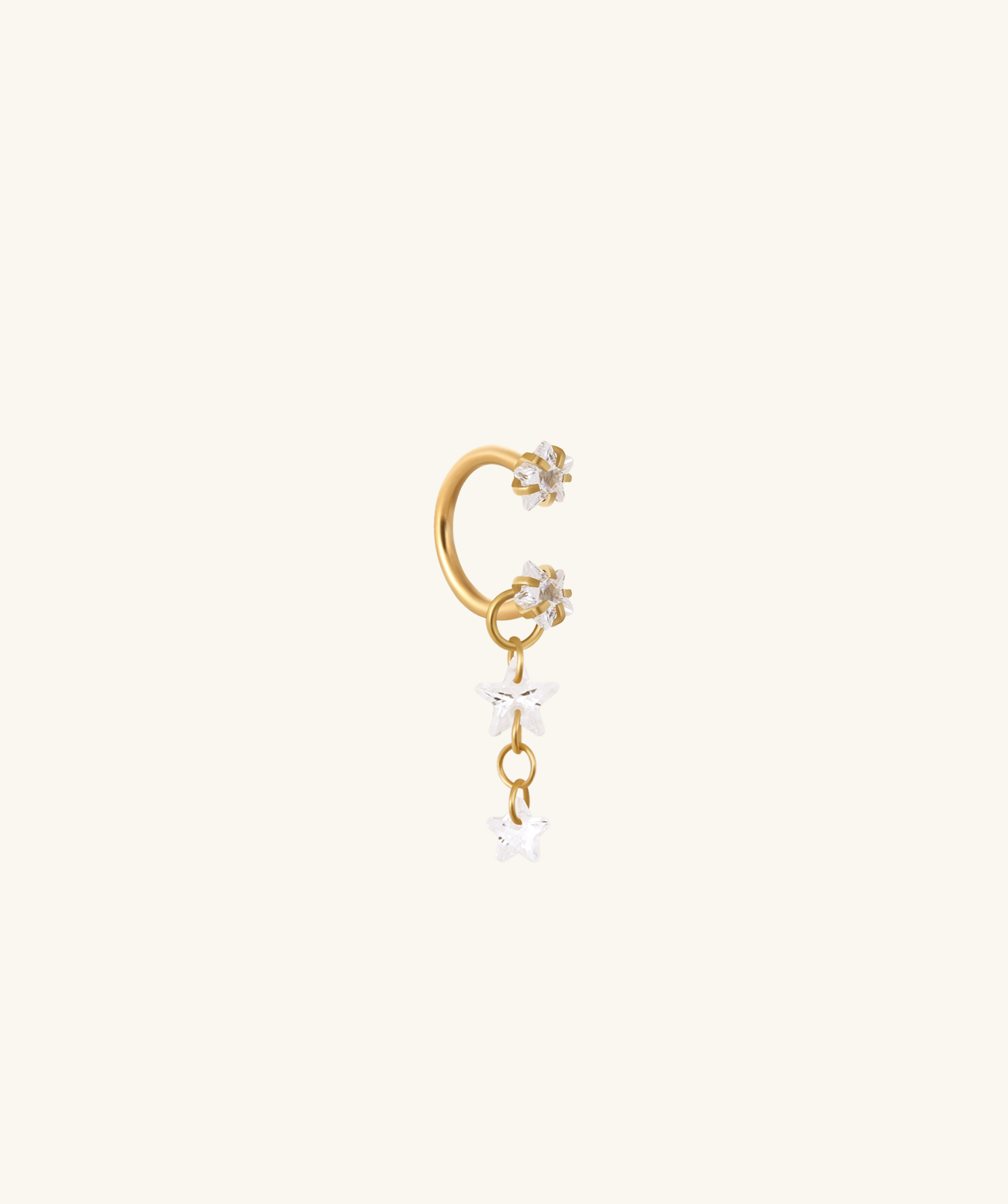 Starfall Chain Charm Horseshoe Ring - Lobe, Upper Lobe - Oumo Jewelry