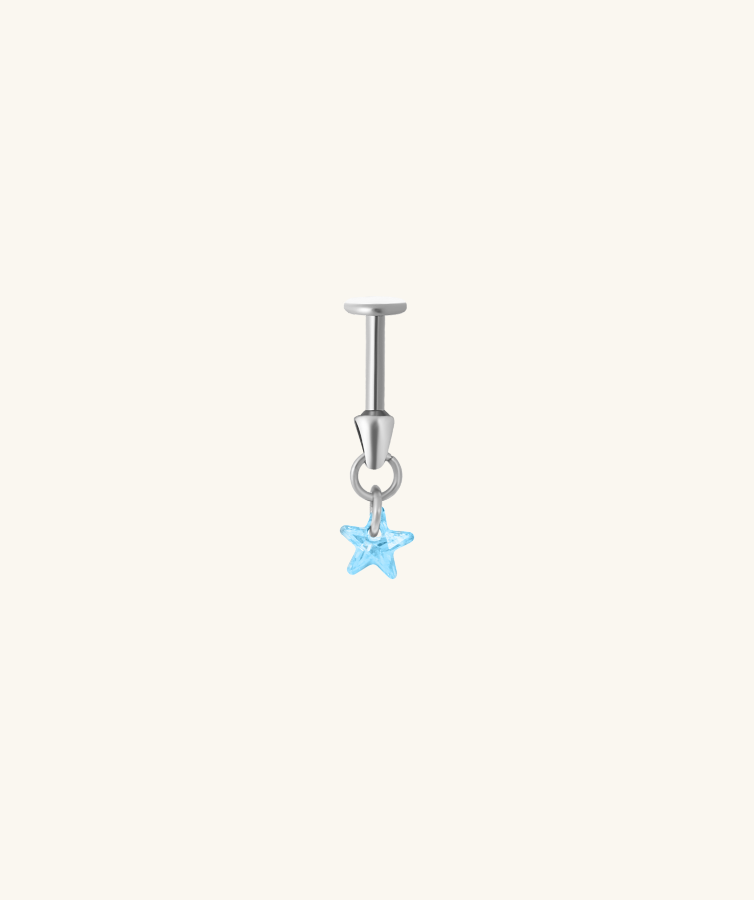 Titanium Star Vertical Helix Flatback Stud - OumoJewelry