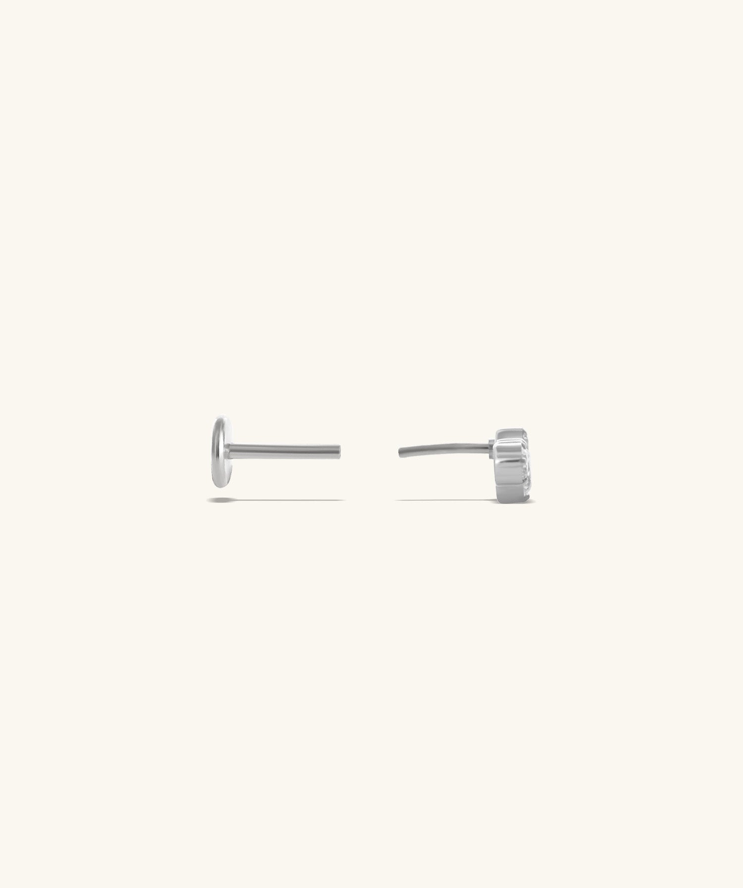 Titanium Gem Curved Flatback Stud