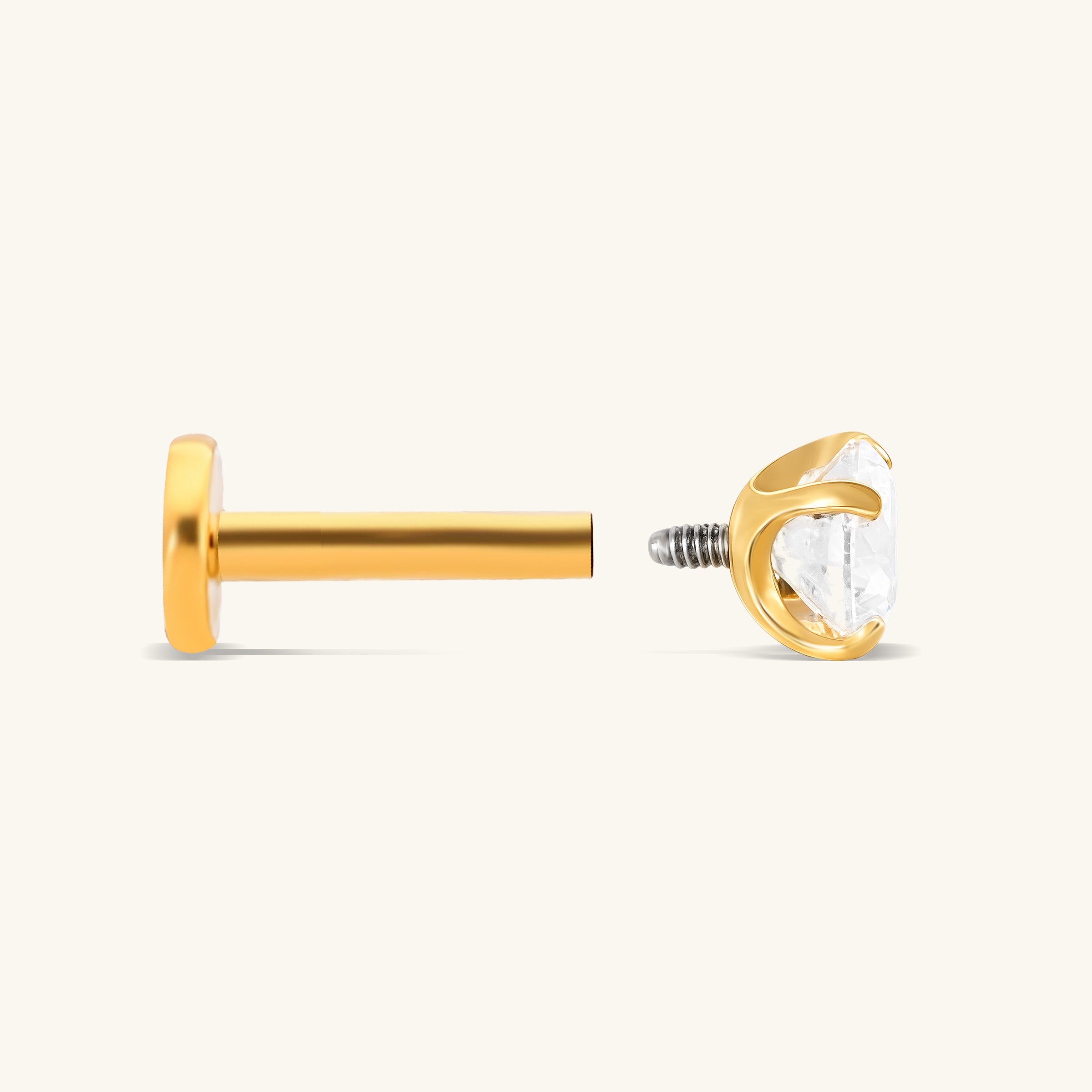 Titanium Round CZ Stud
