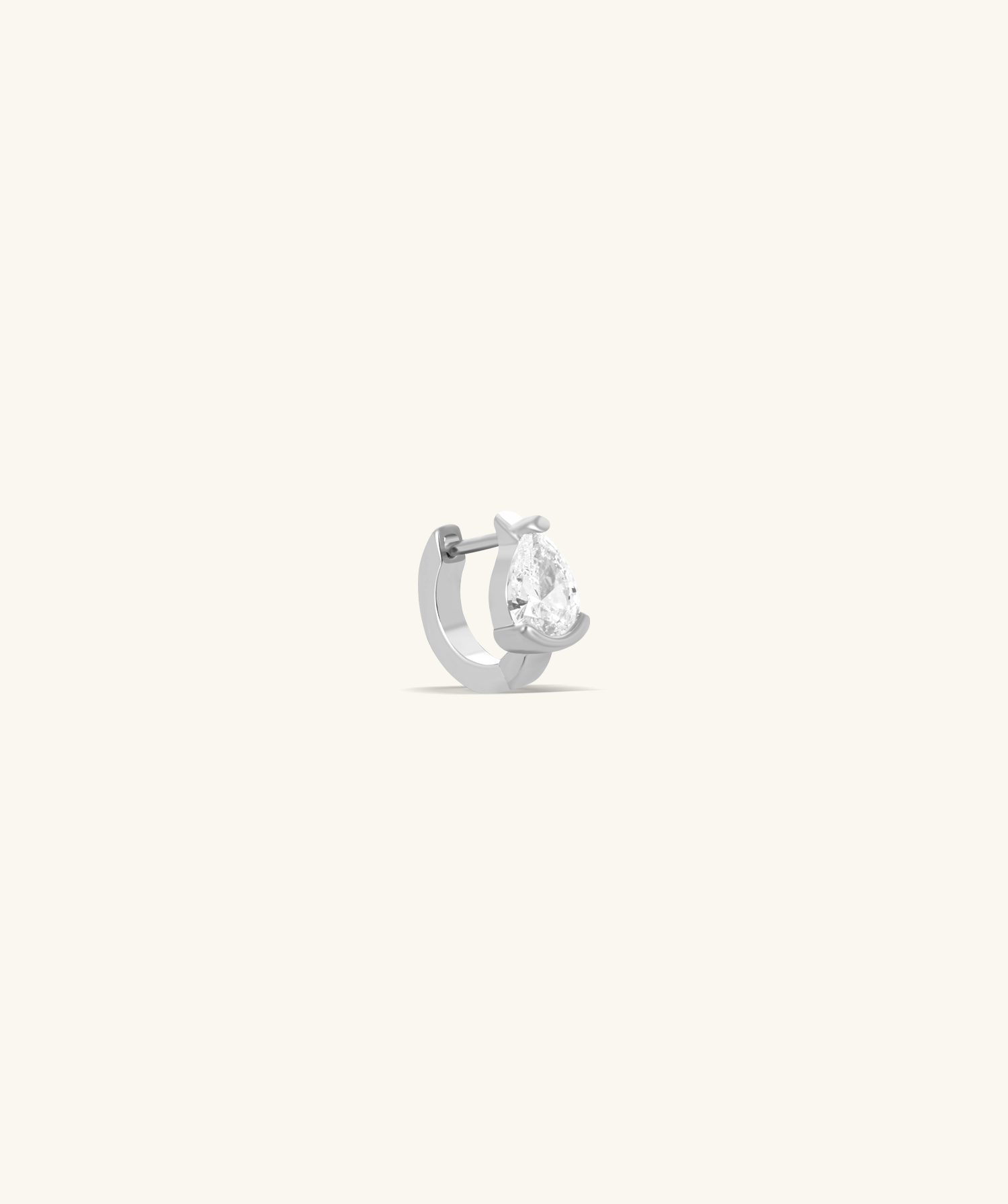 Solitaire Pear Hoop - OumoJewelry