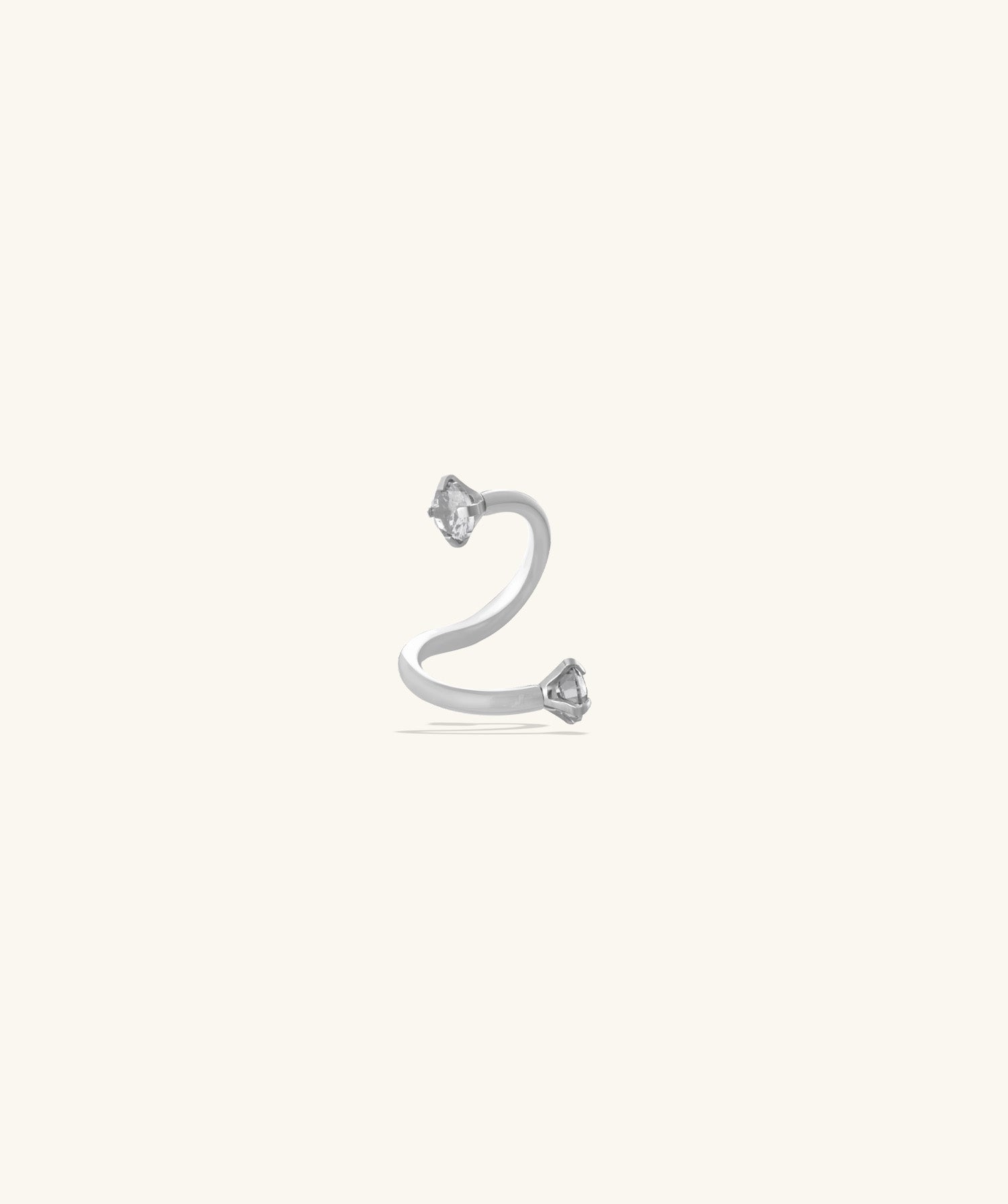 Spiral Gem Barbell - OumoJewelry