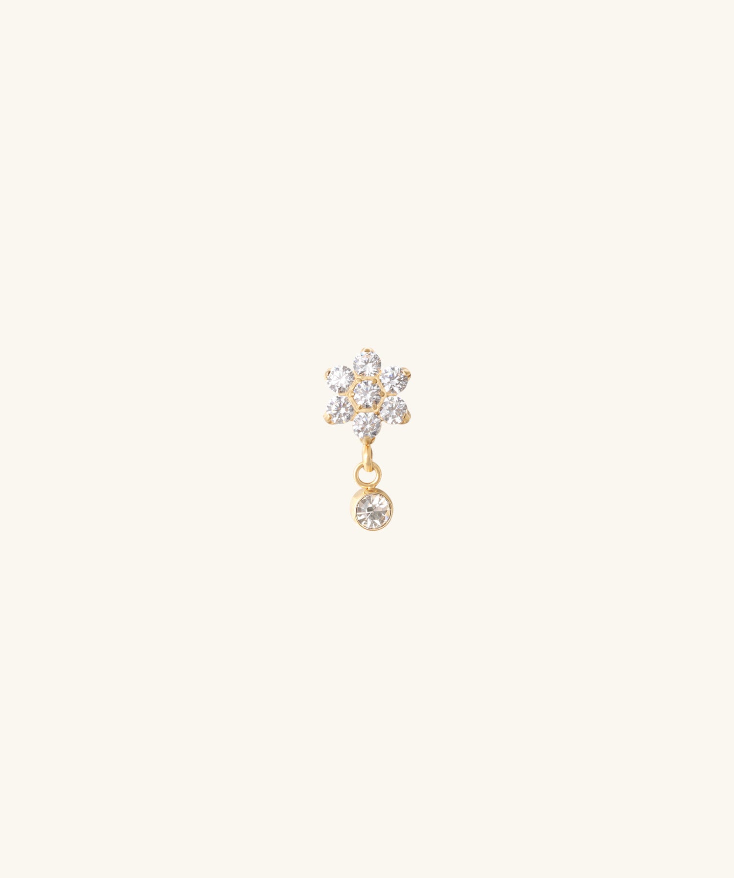 Titanium Flower Gem Flatback Drop - OumoJewelry