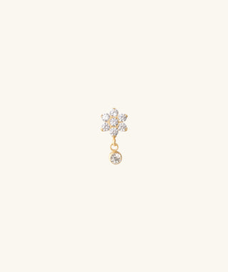 Titanium Flower Gem Flatback Drop - OumoJewelry