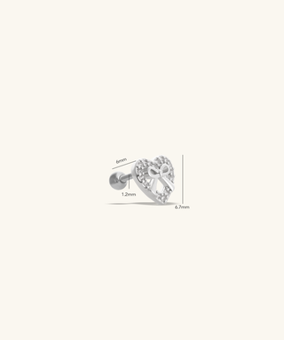 Bow Heart Stud - OumoJewelry