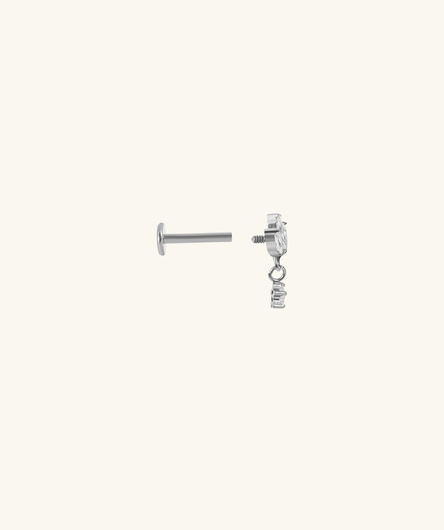 Titanium Marquise Star Drop Stud - OumoJewelry