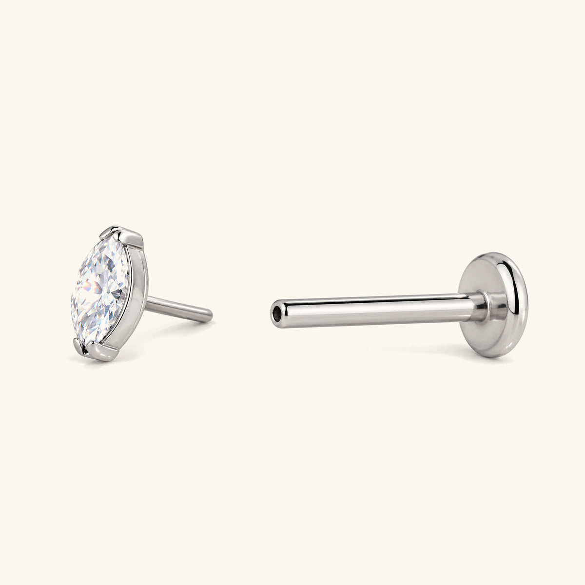 Titanium Marquise Flatback Stud
