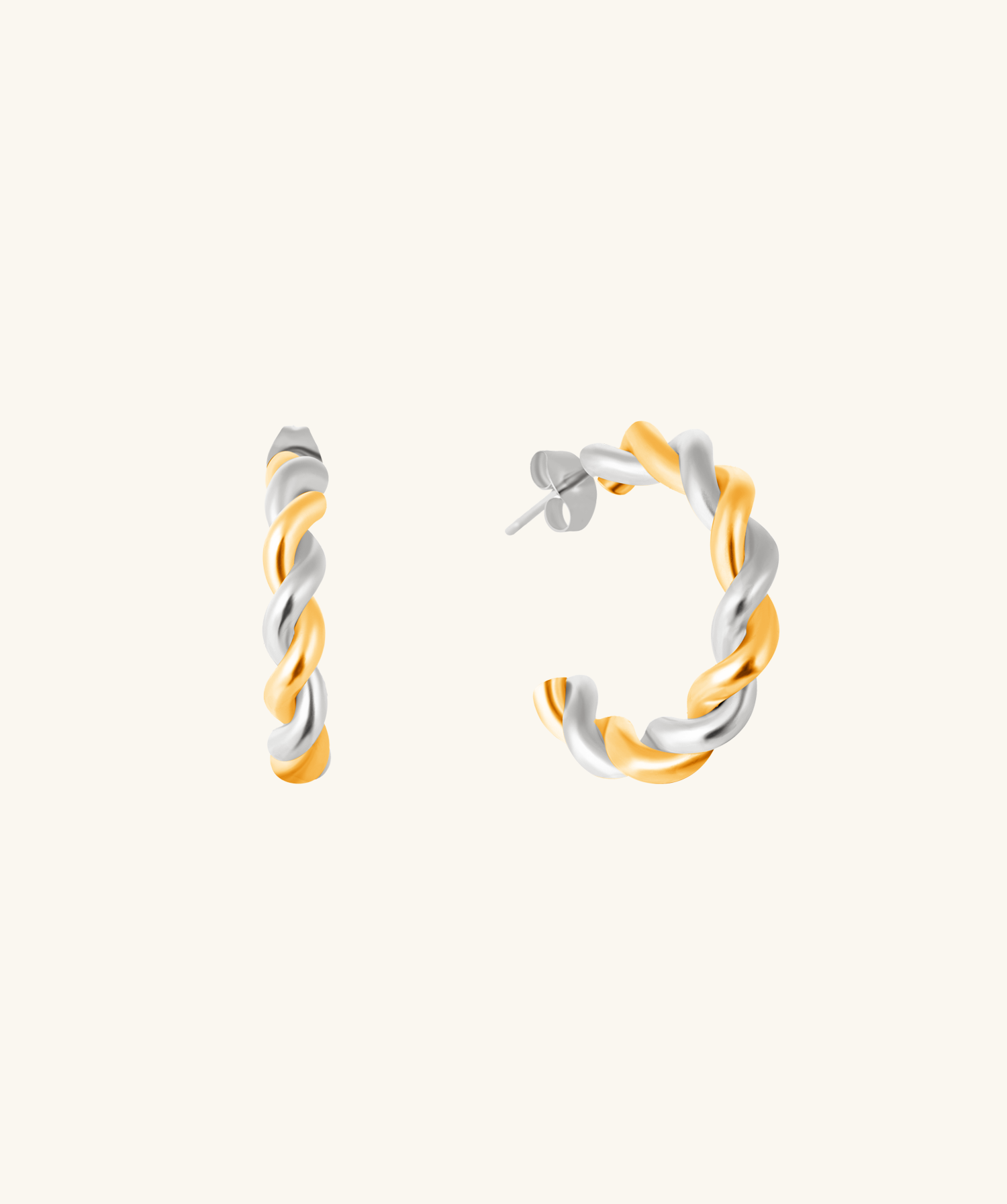 Twist Huggie Hoops - OumoJewelry