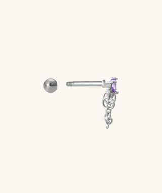 Amethyst Charm Stud - OumoJewelry
