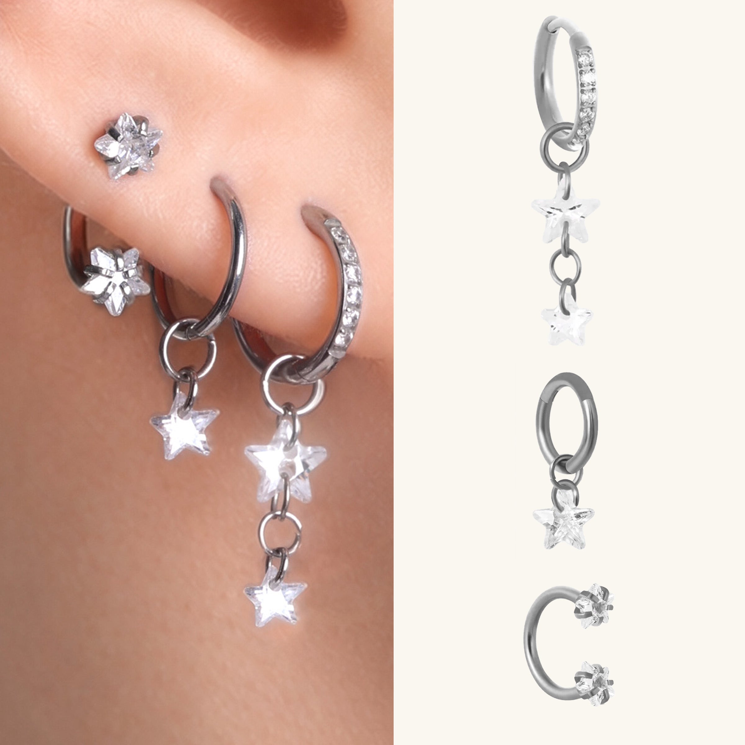 Noemi Star Ear Stack Set