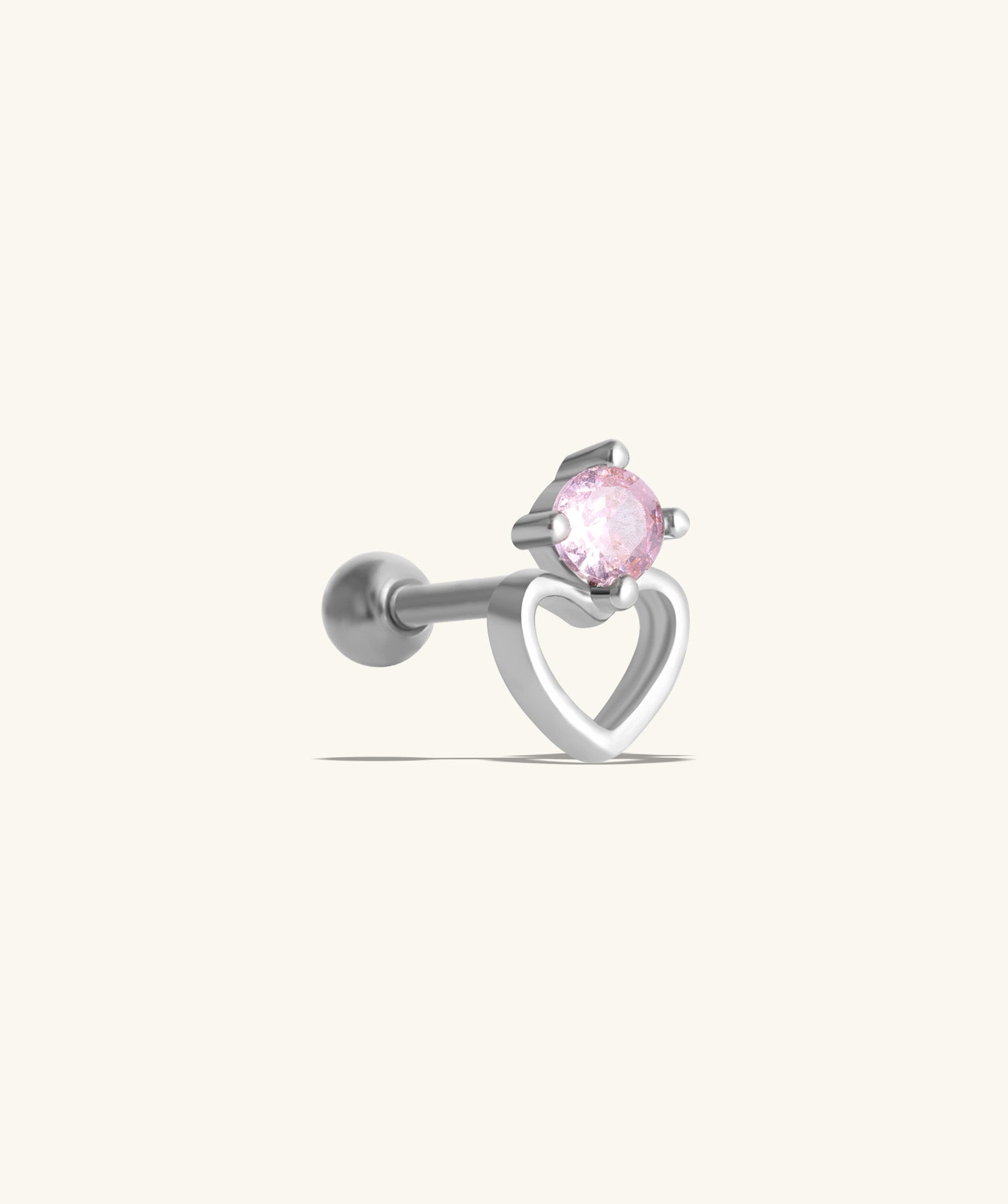 Charming Hollow Heart Stud