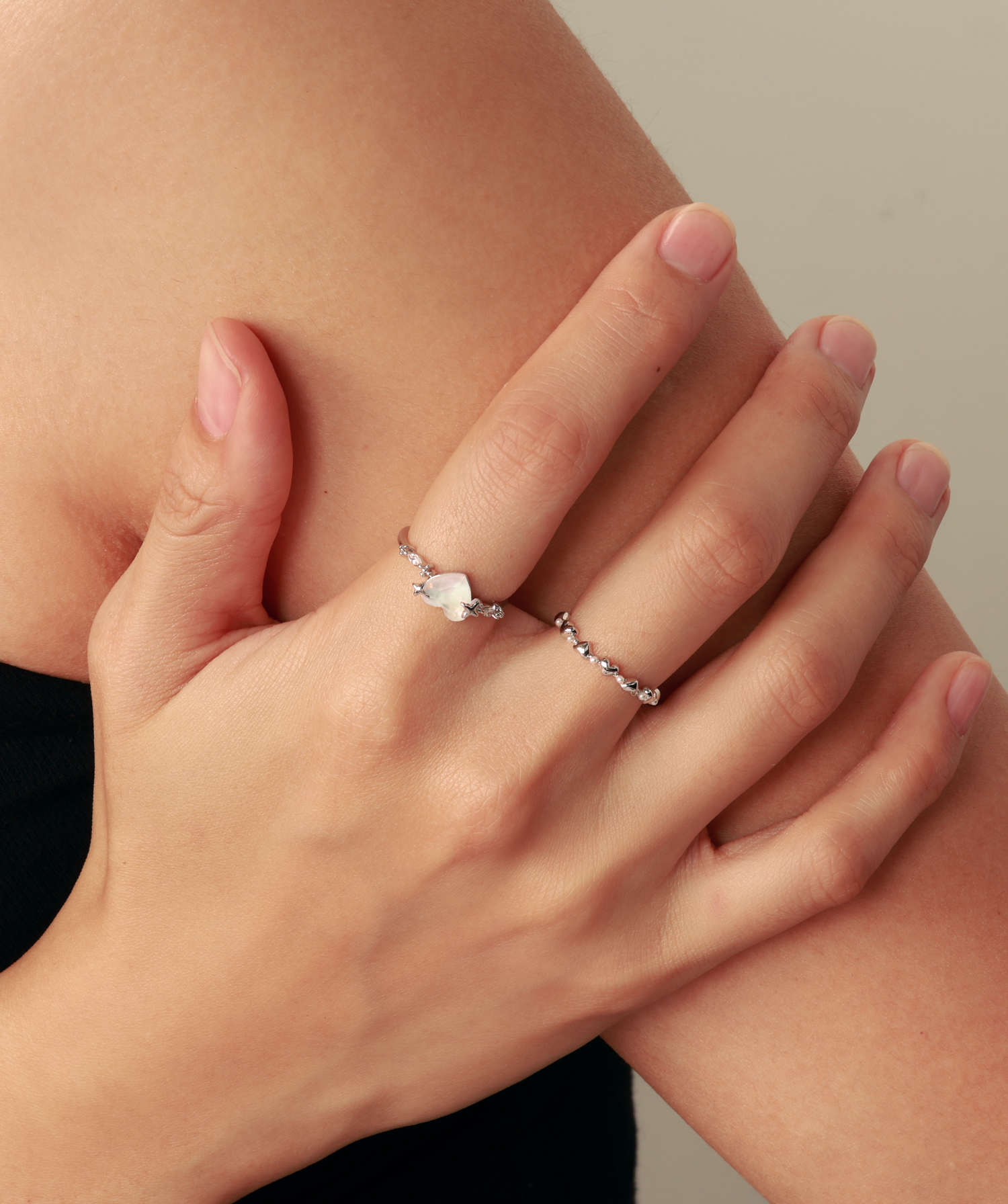 Starlight Heart Ring - Brass - Oumo Jewelry