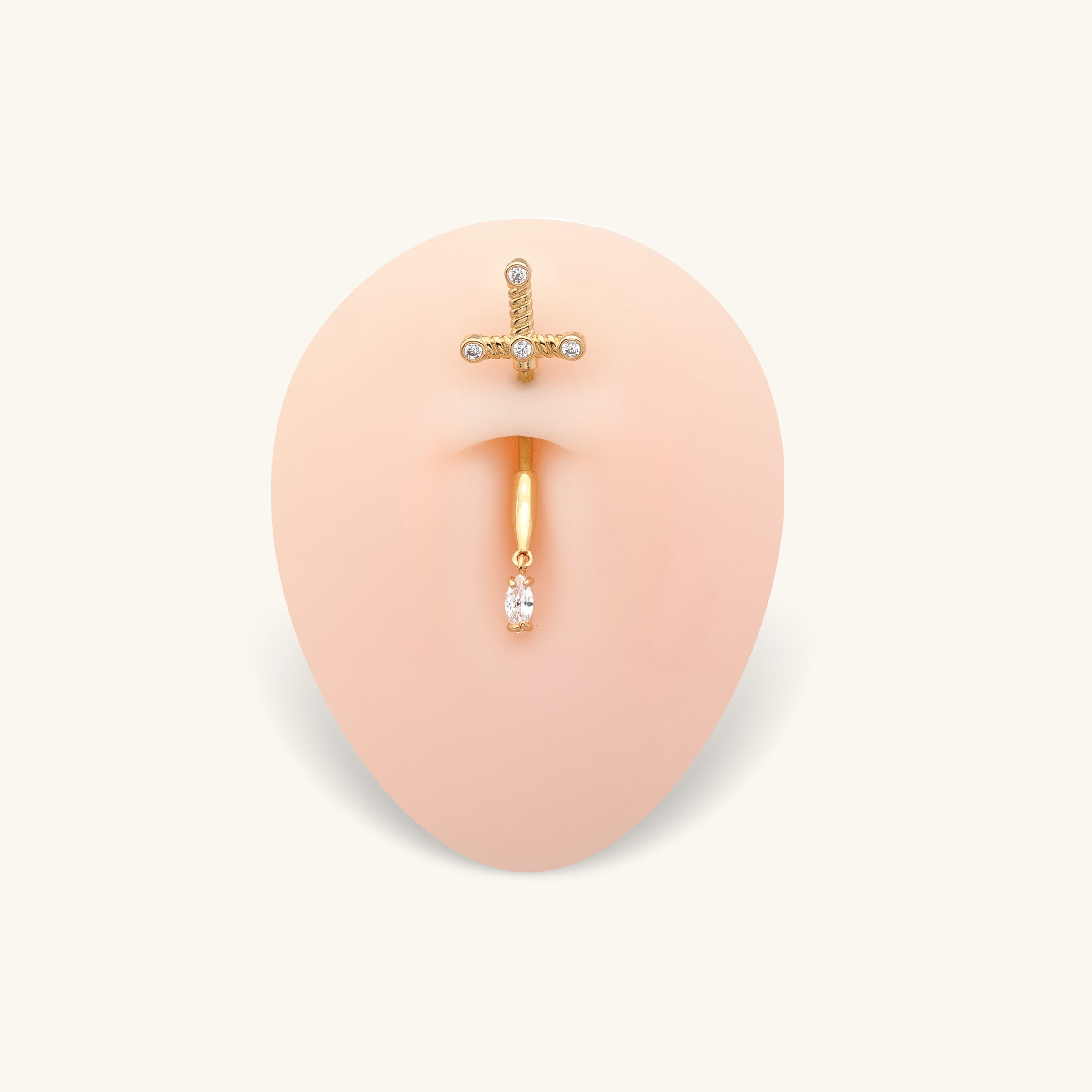 Nalia Cross Belly Ring - Oumo Jewelry