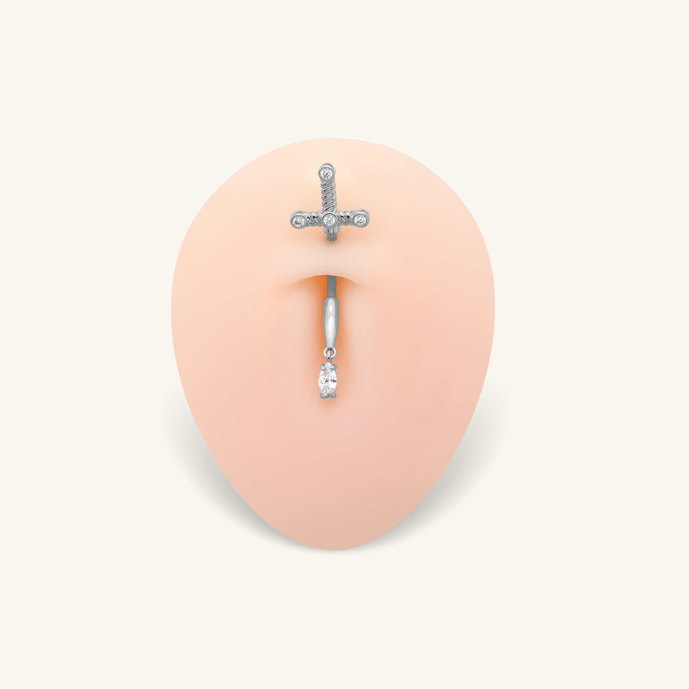 Nalia Cross Belly Ring - Oumo Jewelry