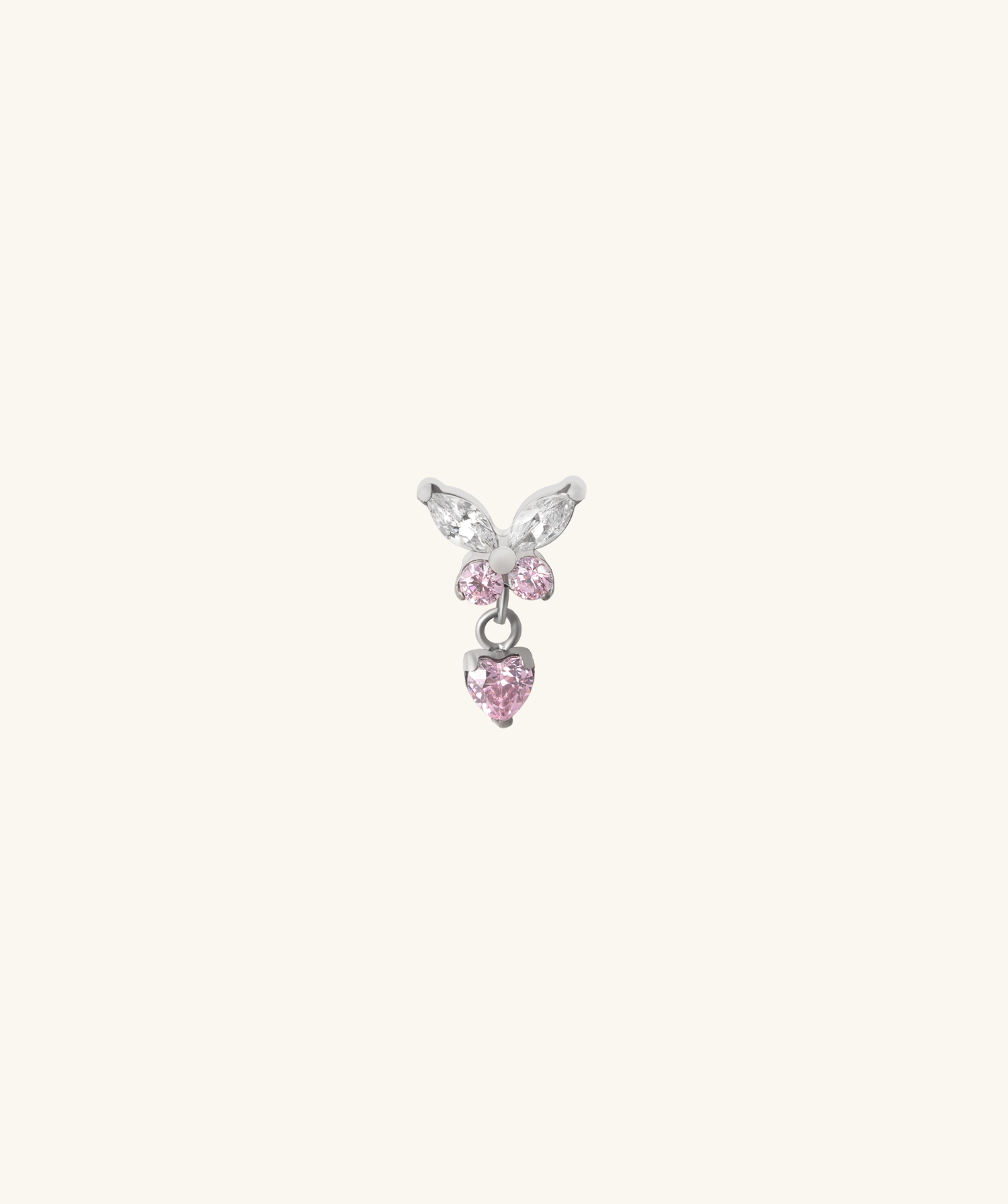 Titanium Charm Butterfly Stud - OumoJewelry