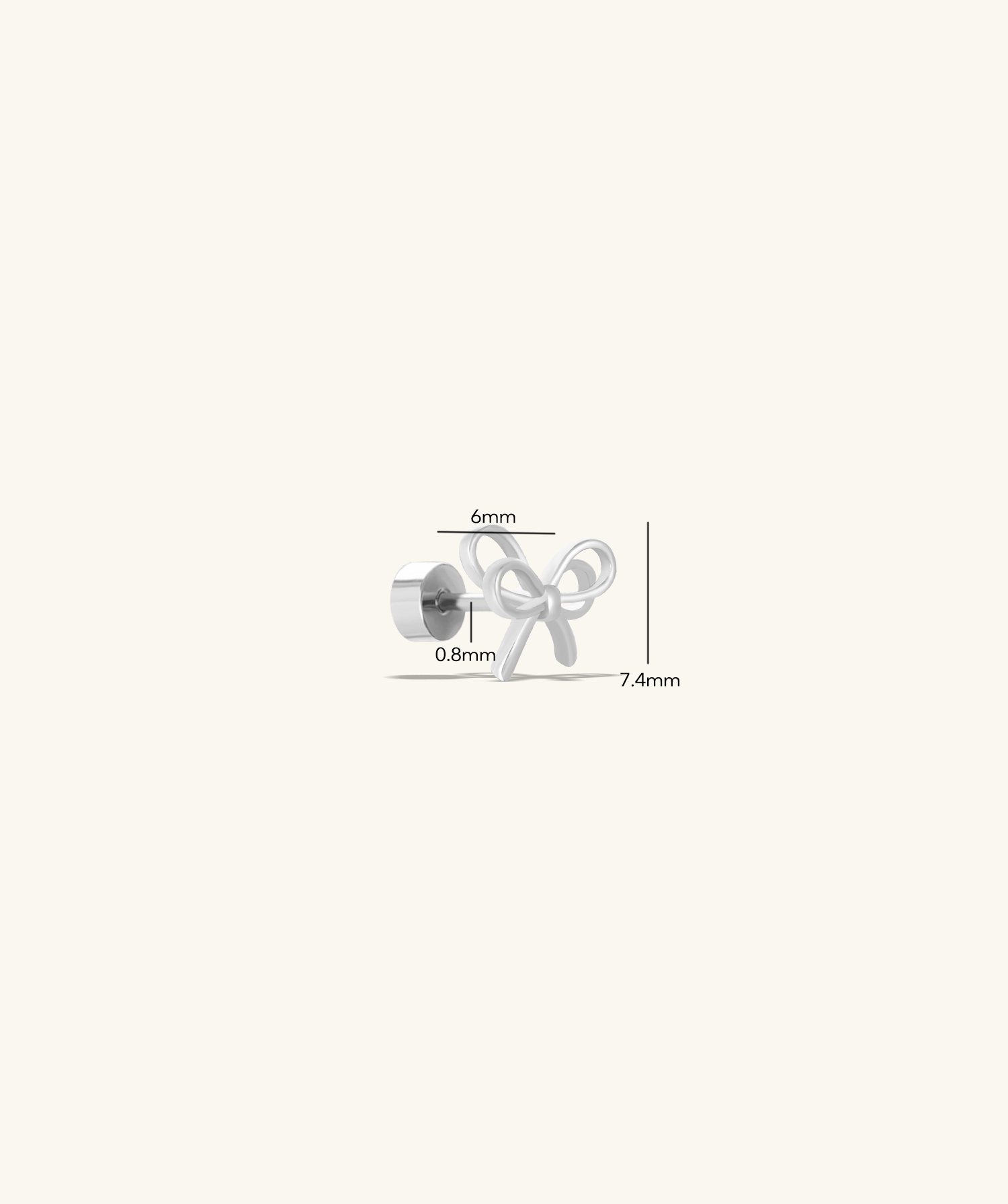 Playful Hollow Bow Flatback Stud - OumoJewelry