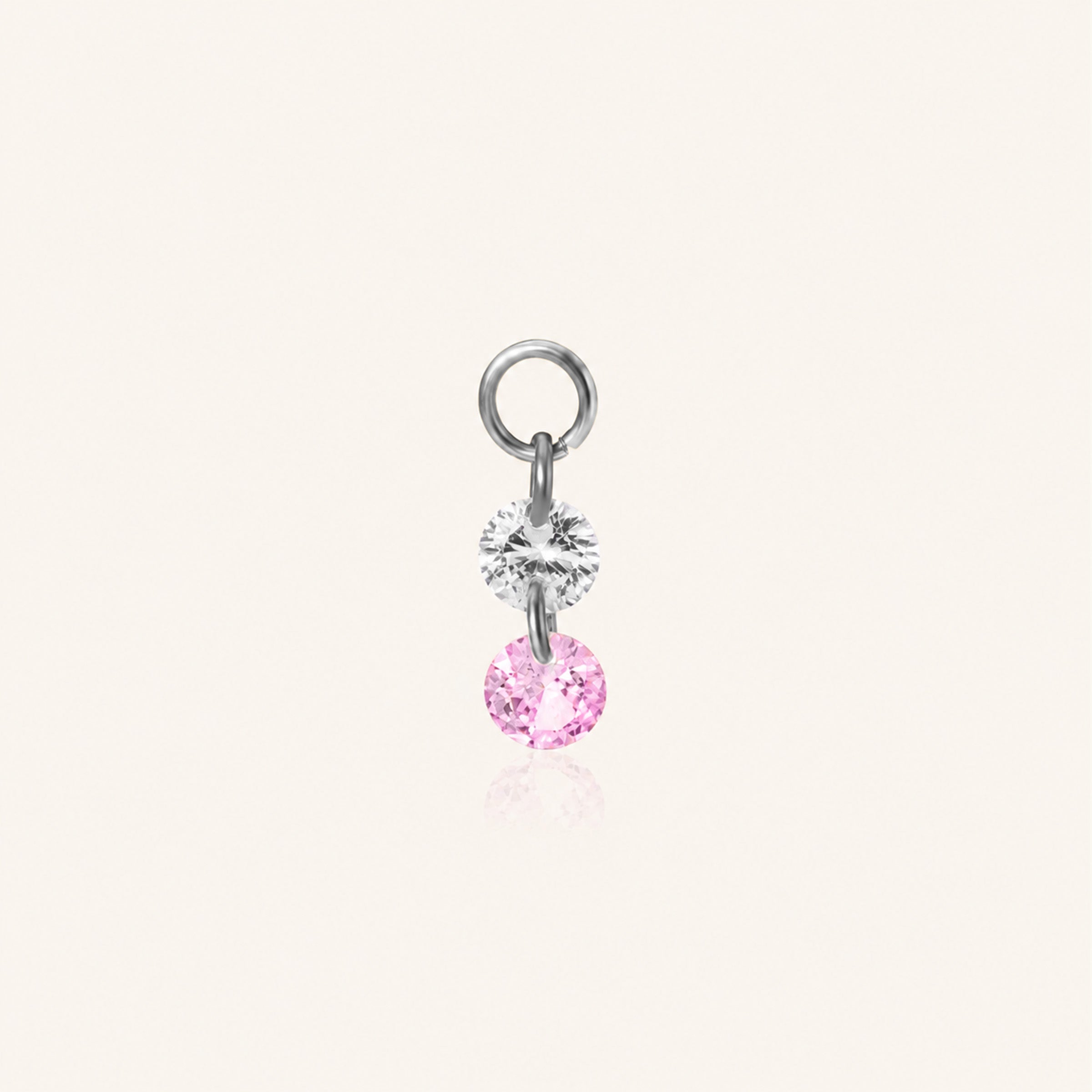 Double Round CZ Charm Drop - OumoJewelry