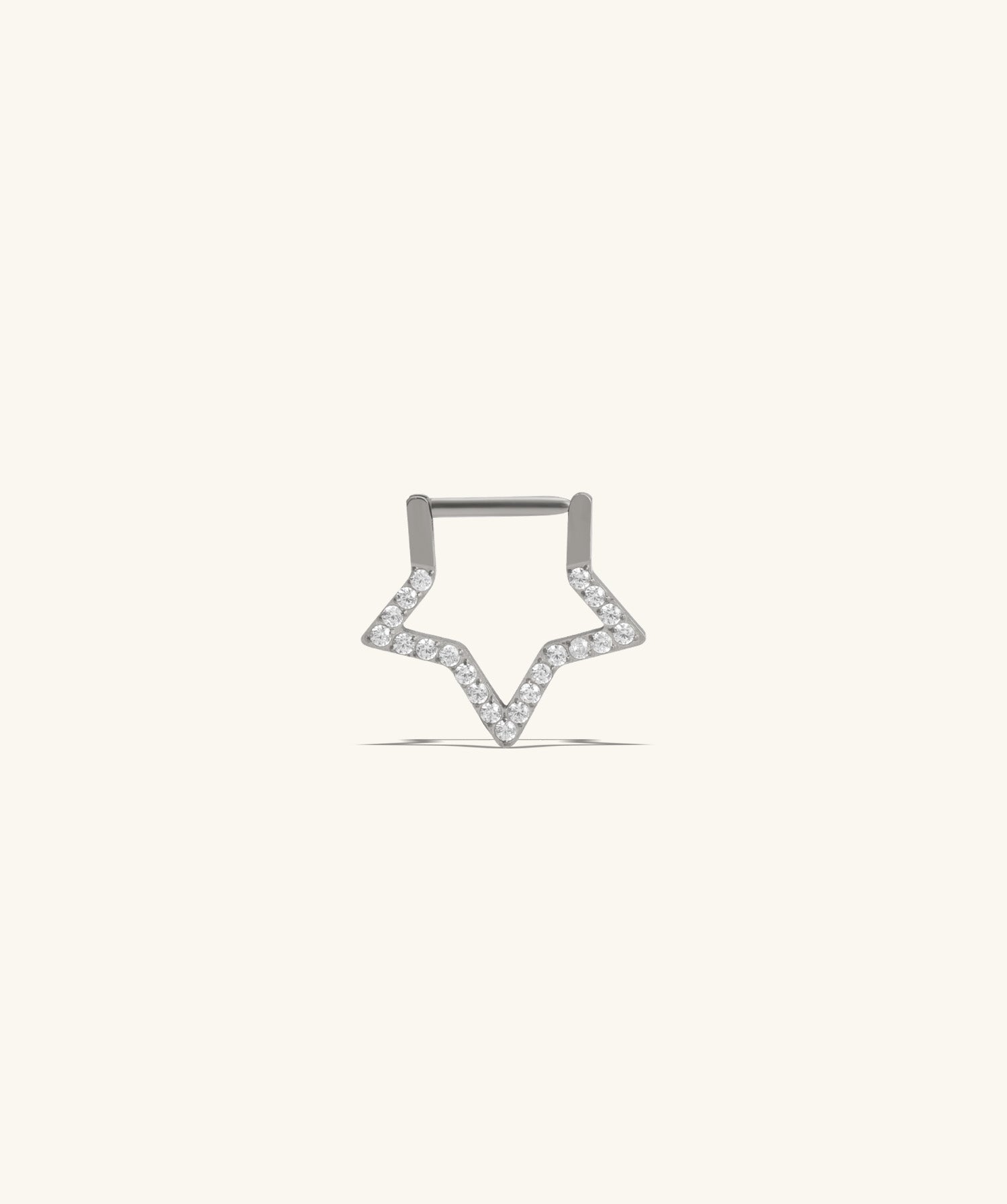 Titanium Sparkle Star Clicker Hoop - OumoJewelry