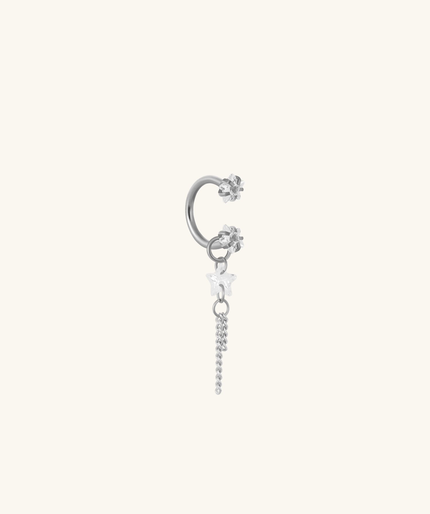 Starfall Chain Charm Horseshoe Ring - Lobe, Upper Lobe - Oumo Jewelry