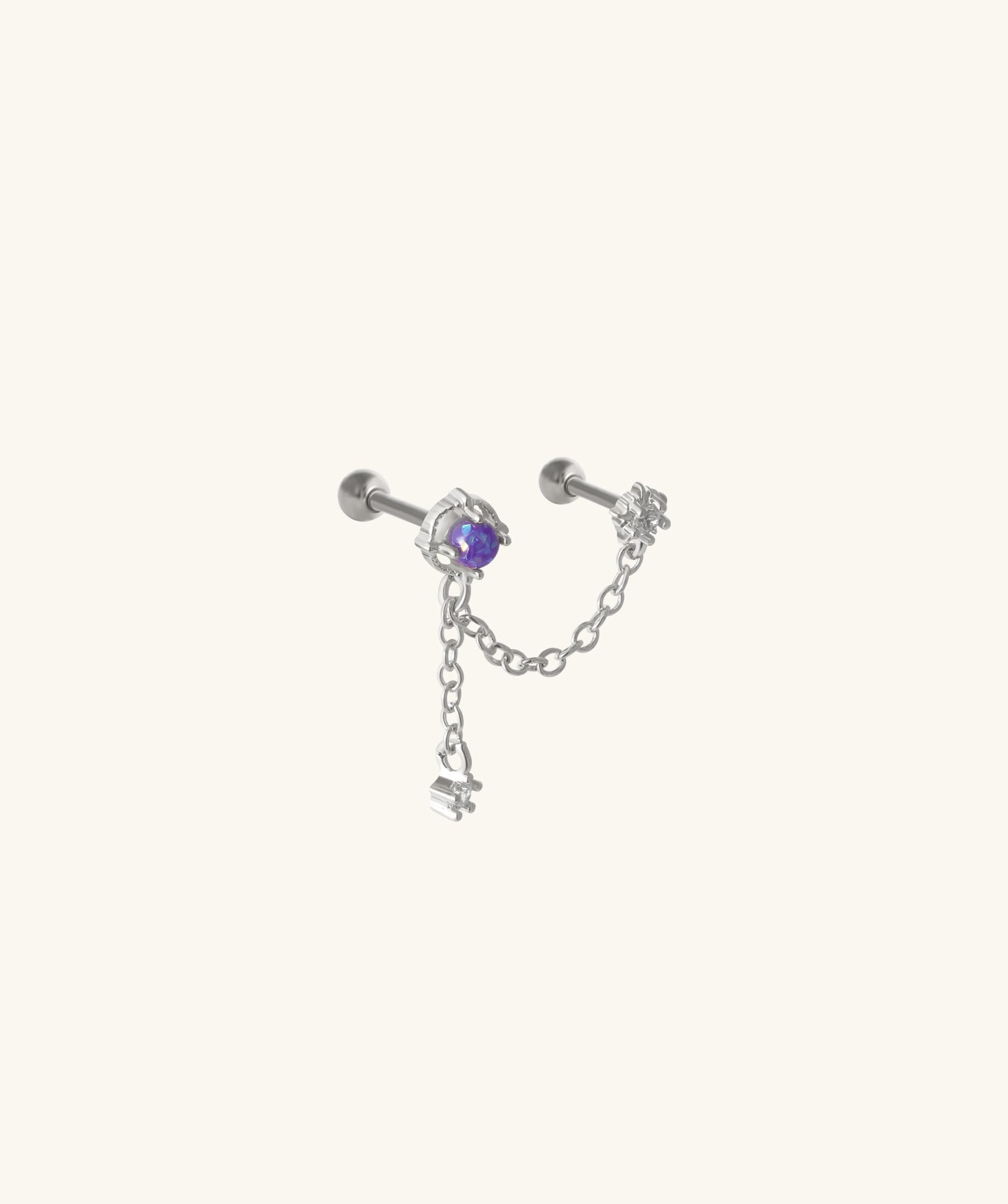 Mystery Opal Chain Earring