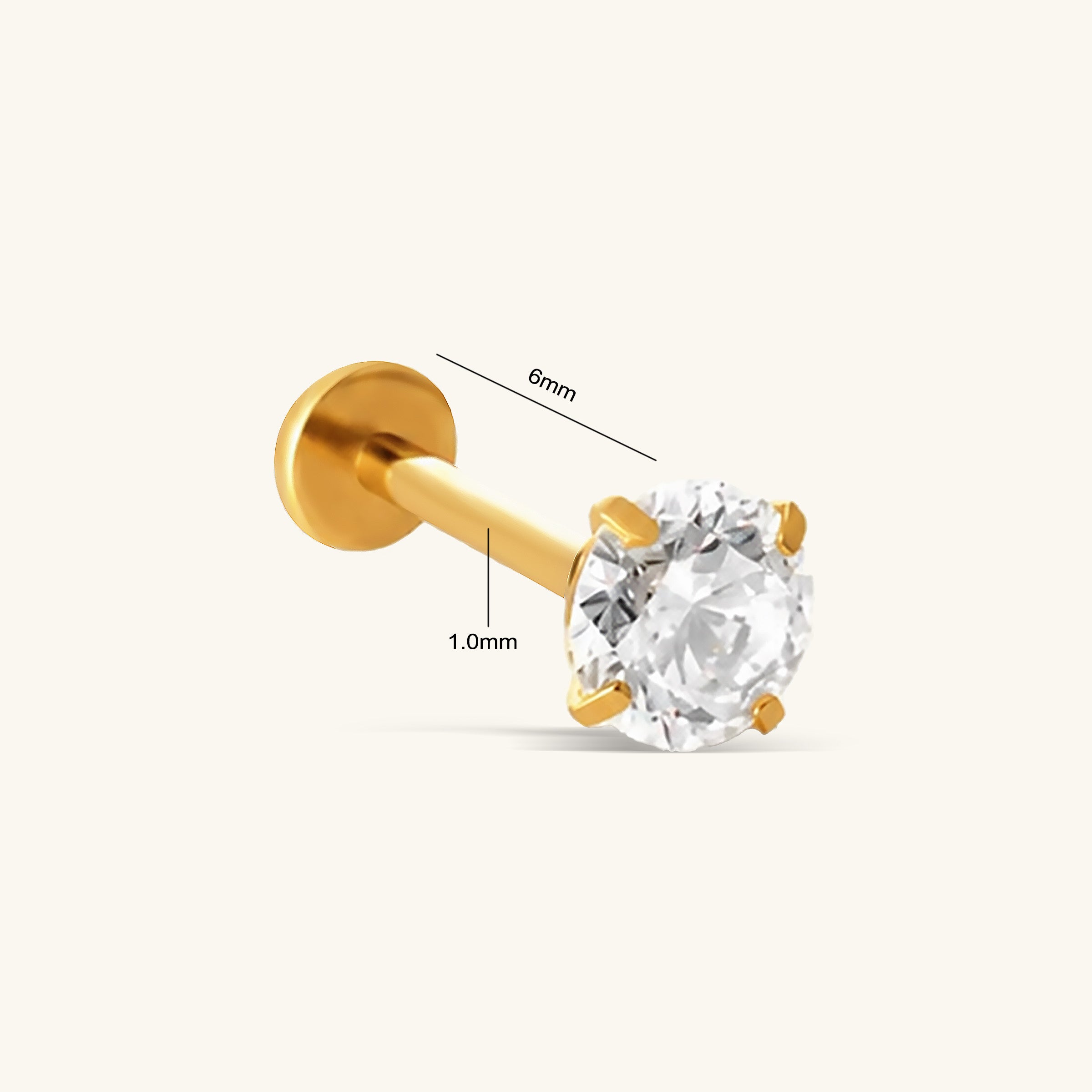 Titanium Round CZ Stud
