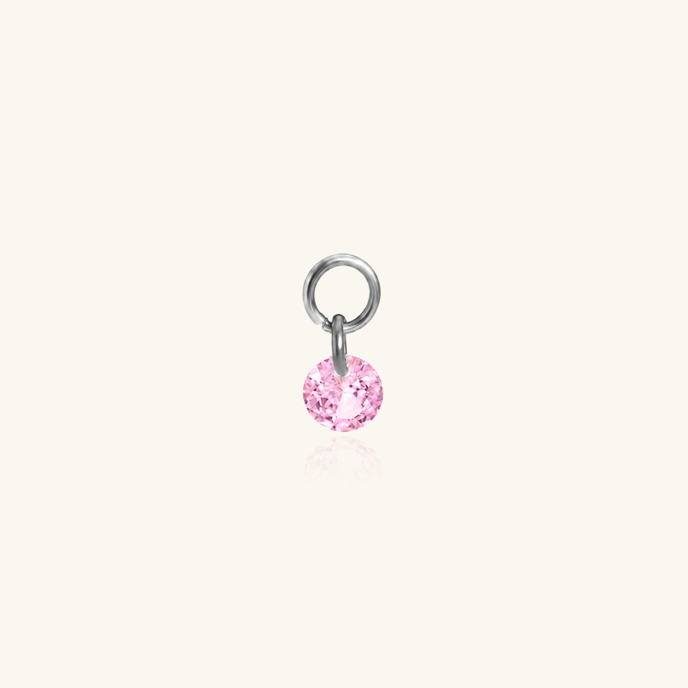 Single Round CZ Charm Drop - OumoJewelry