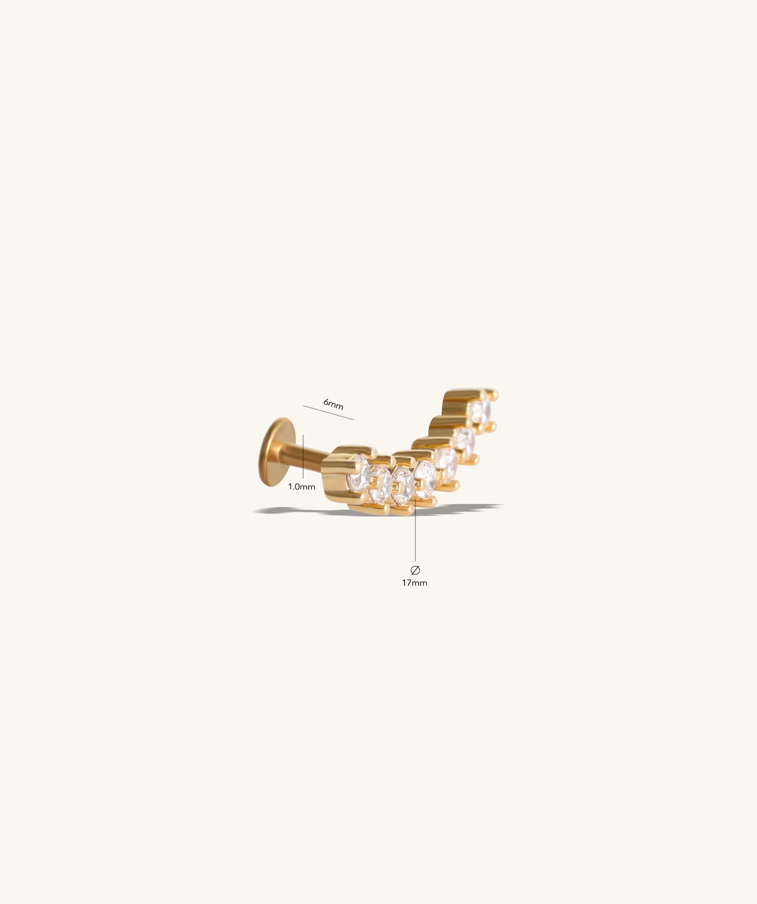 Gems Flat Back Stud - OumoJewelry