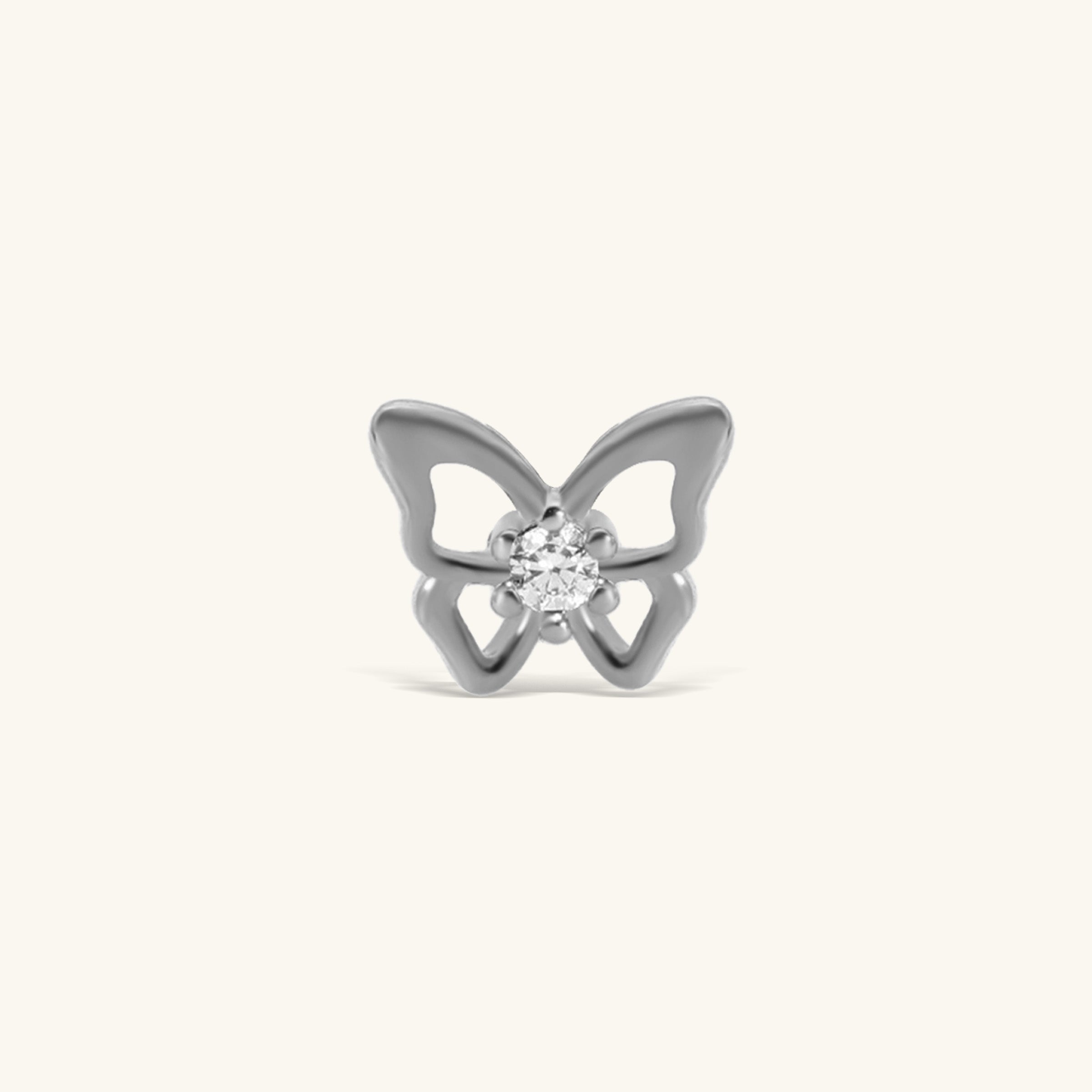 Lyra Butterfly Stud - Stainless Steel - Upper Lobe - Oumo Jewelry