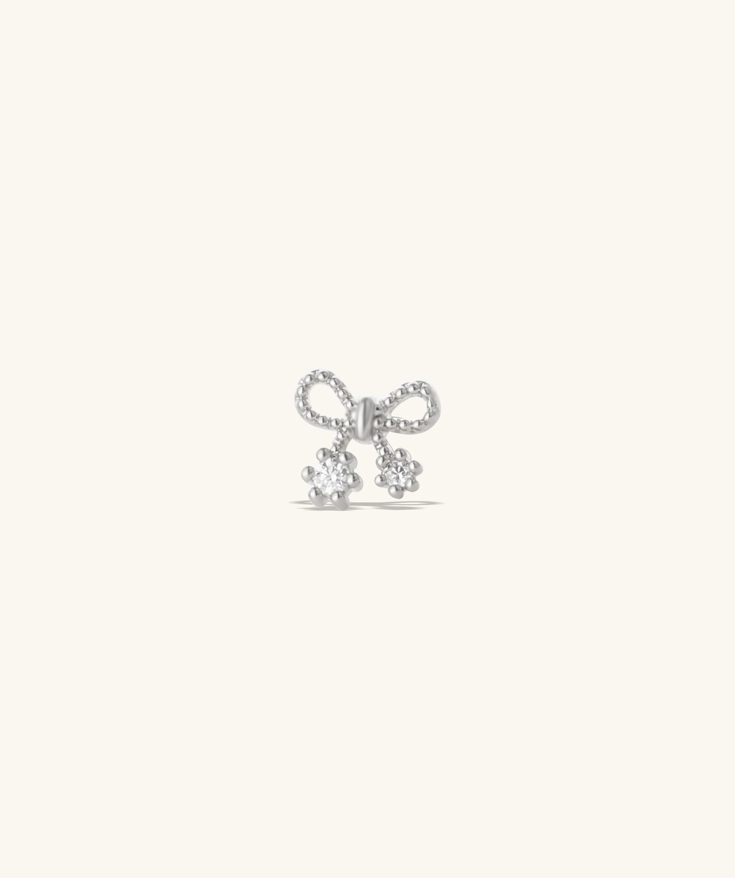 Twinkle Bow Stud - Stainless Steel - Upper Lobe, Helix - Oumo Jewelry