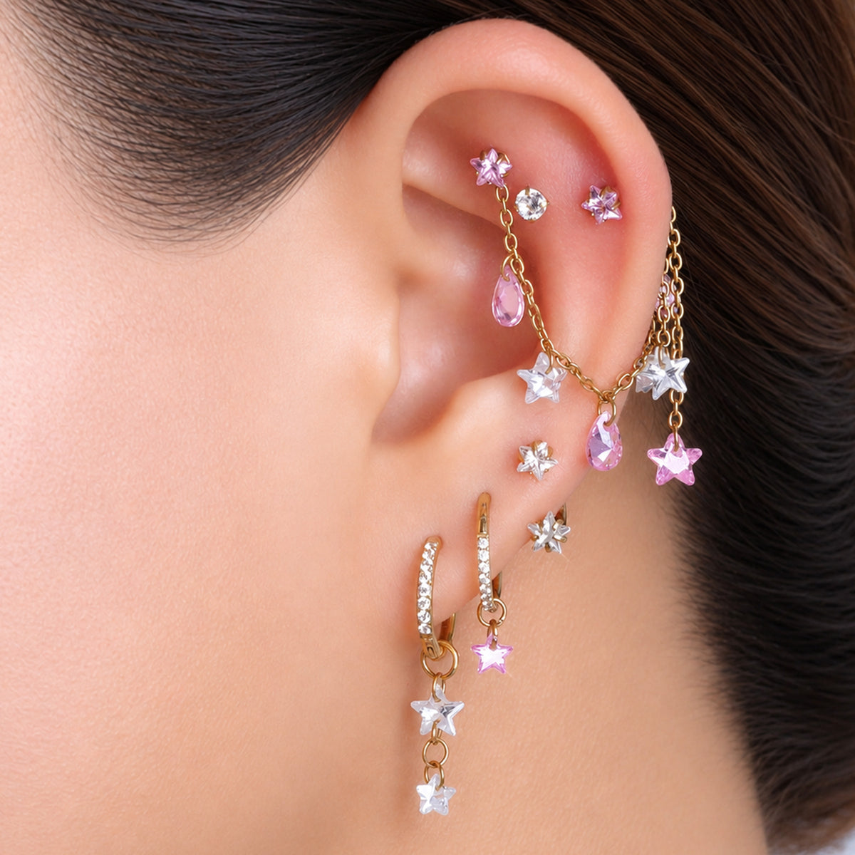 Pink Zia Ear Stack Set