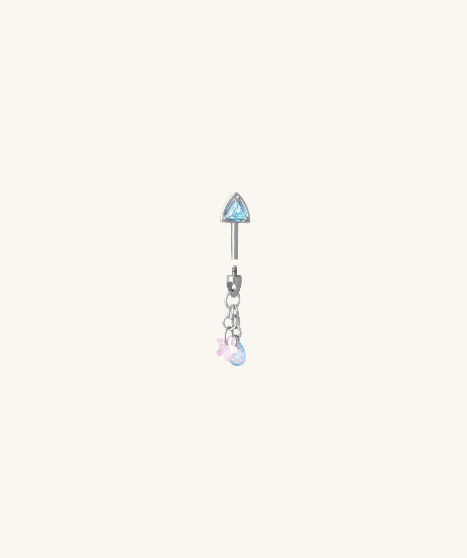 Titanium Dreamy Bunny Vertical Helix Stud