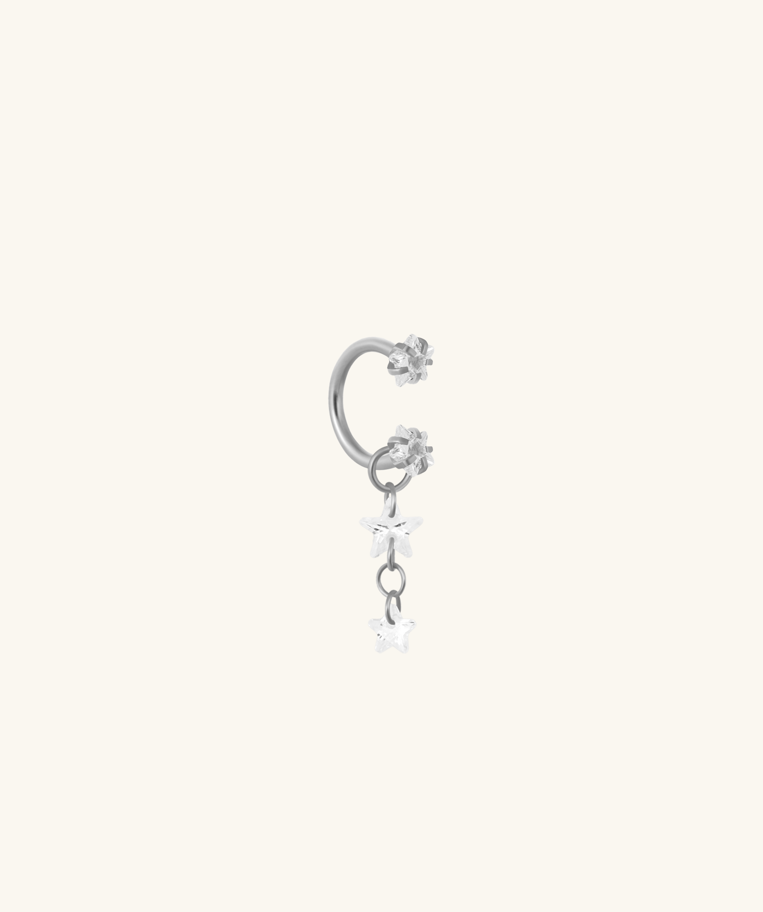 Starfall Chain Charm Horseshoe Ring - Lobe, Upper Lobe - Oumo Jewelry