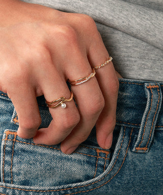 Pearl Wave Ring - OumoJewelry