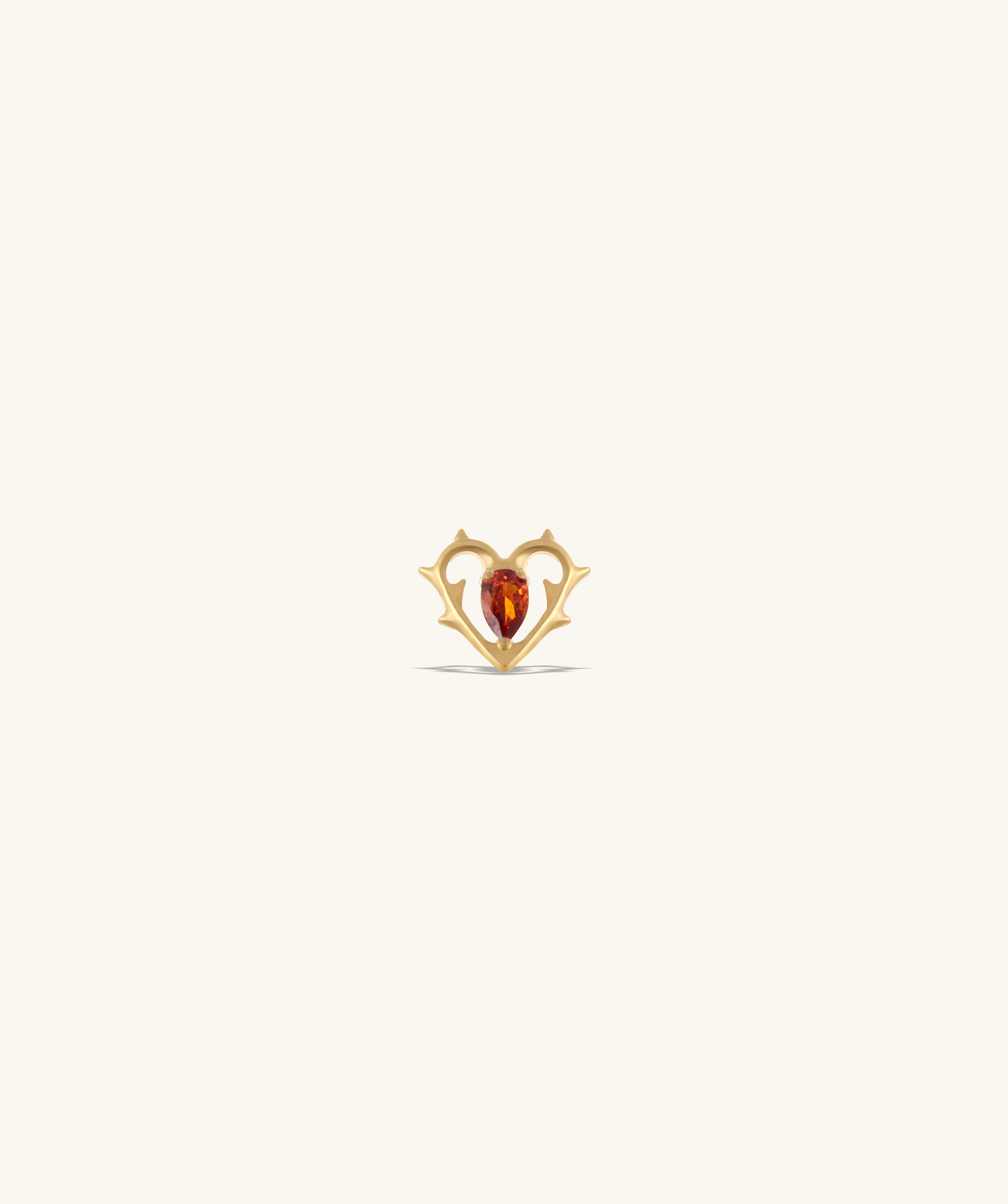 Titanium Thorn Heart Stud - OumoJewelry