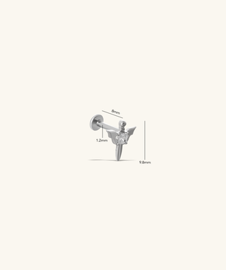 Titanium Winged Sword Flatback Stud - OumoJewelry