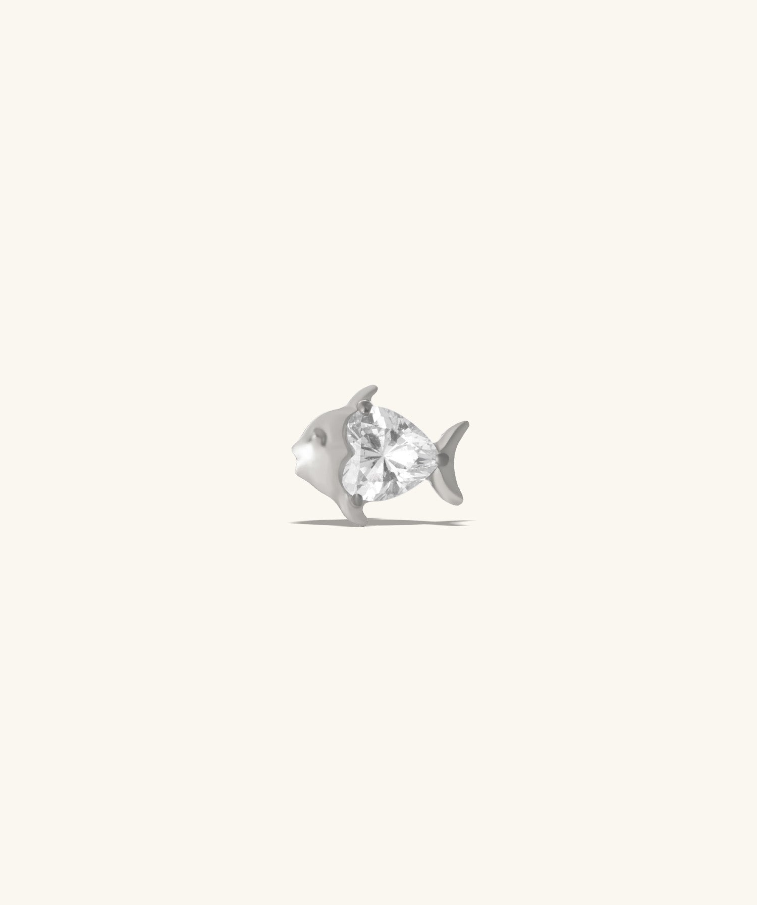 Titanium Love Fish Flatback Stud