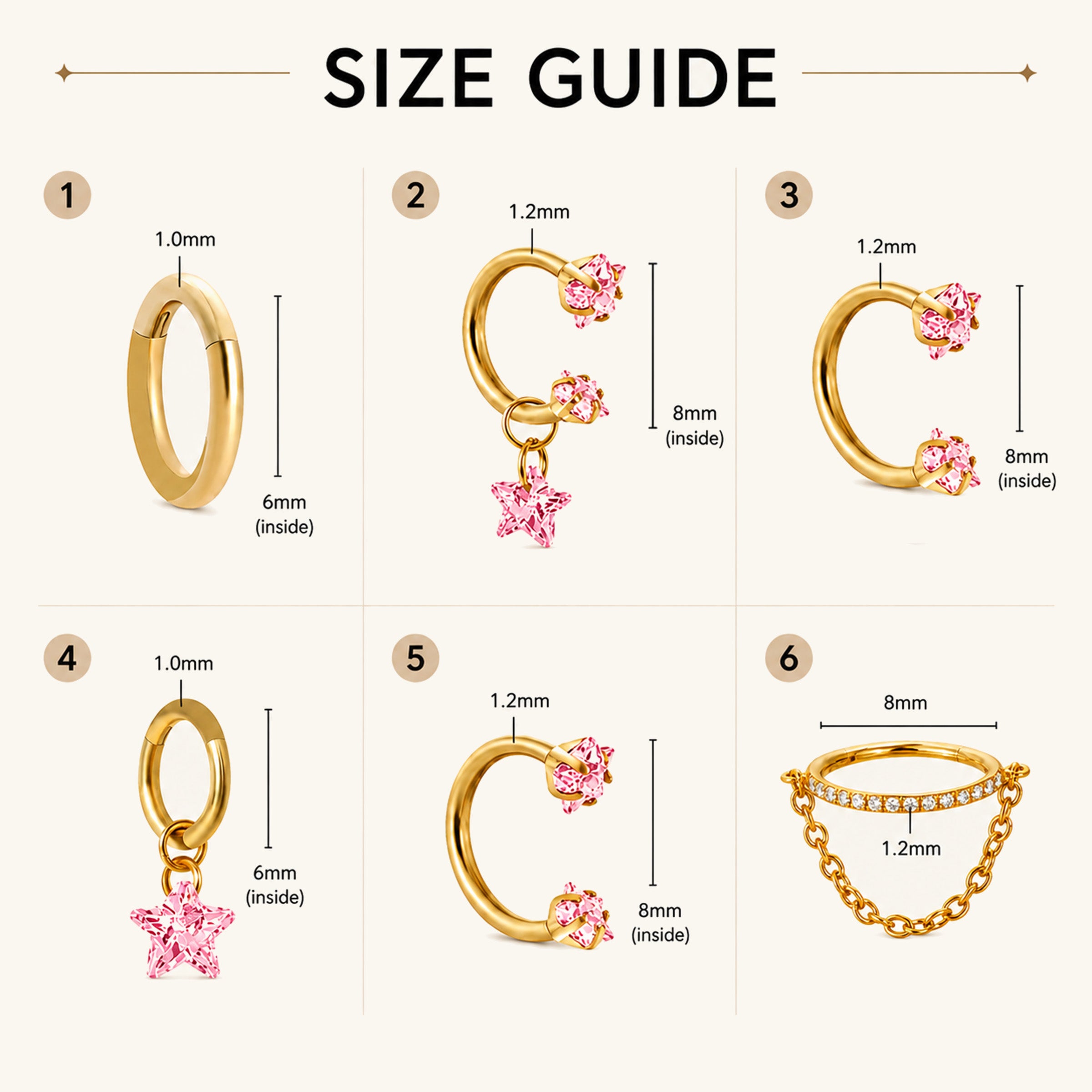 Pink Star Ear Stack Set