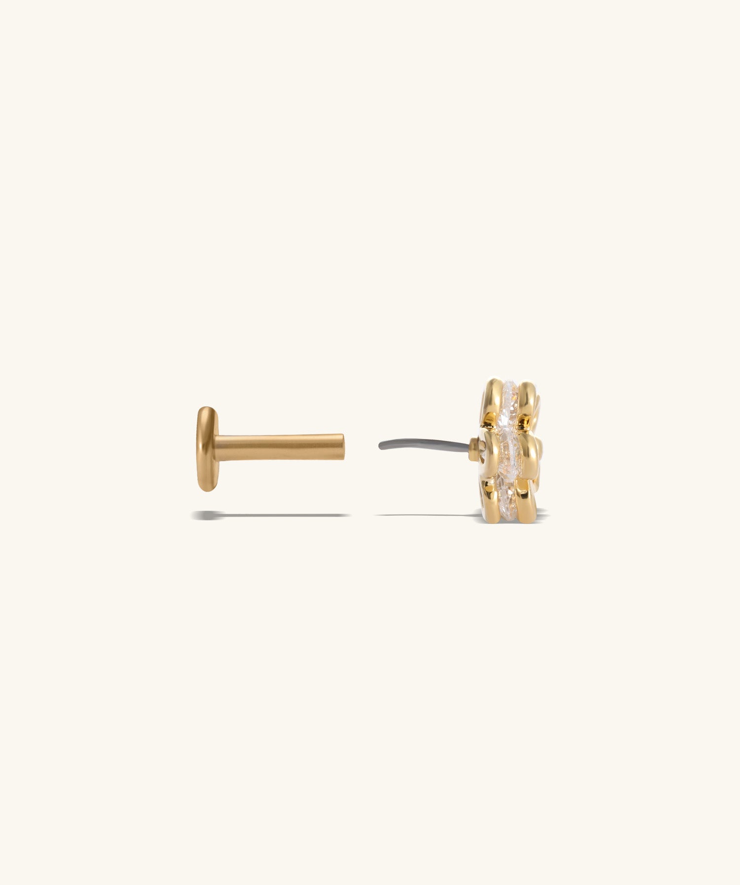 Shiny Flower Flatback Stud - OumoJewelry