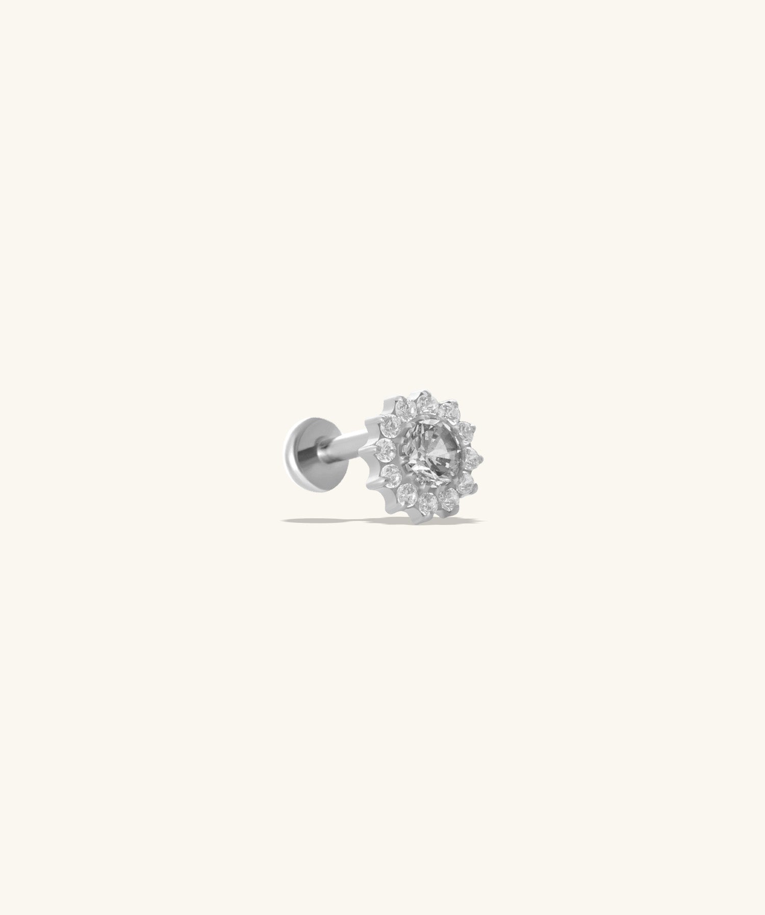 Titanium Charm Flower Flatback Stud - OumoJewelry