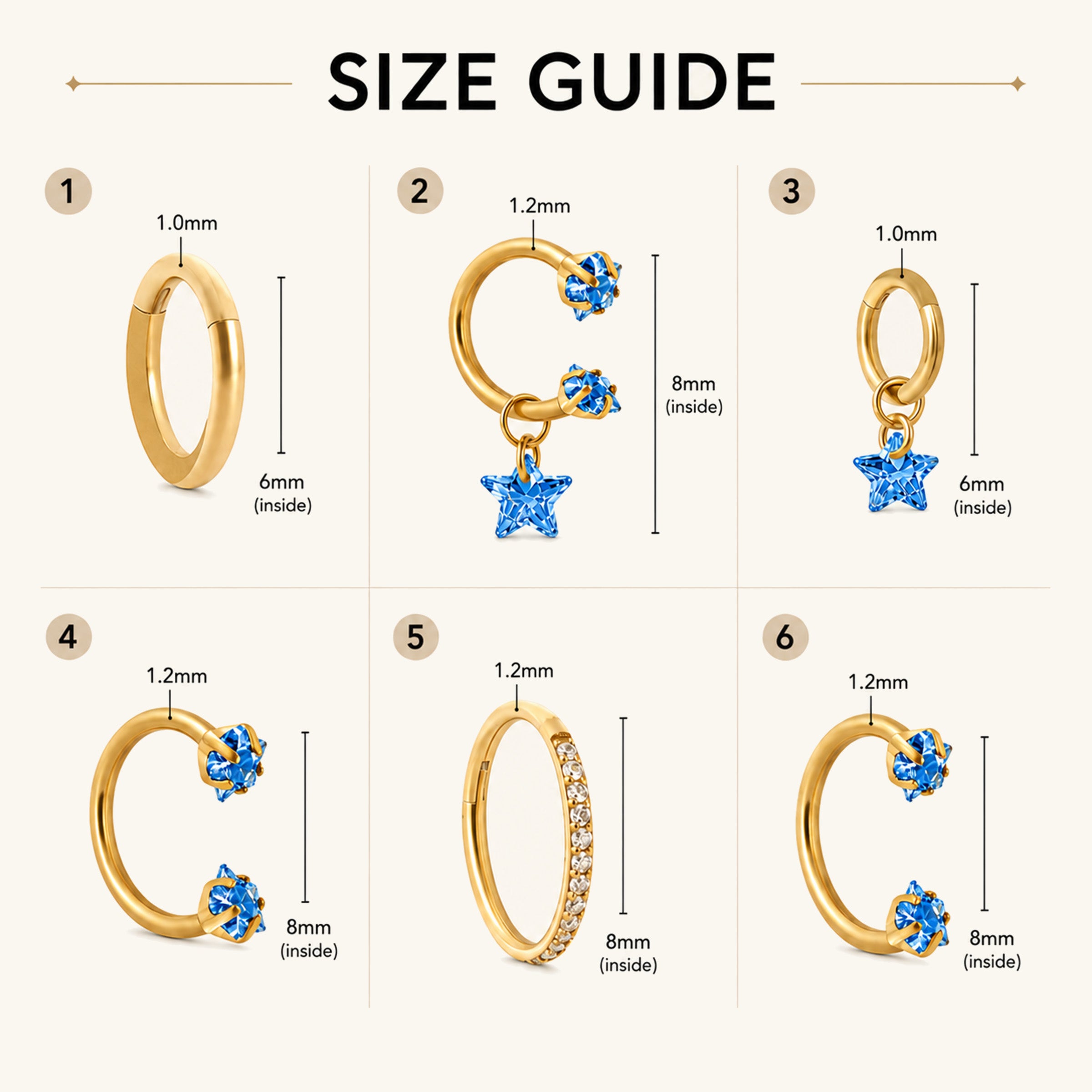 Blue Star Ear Stack Set