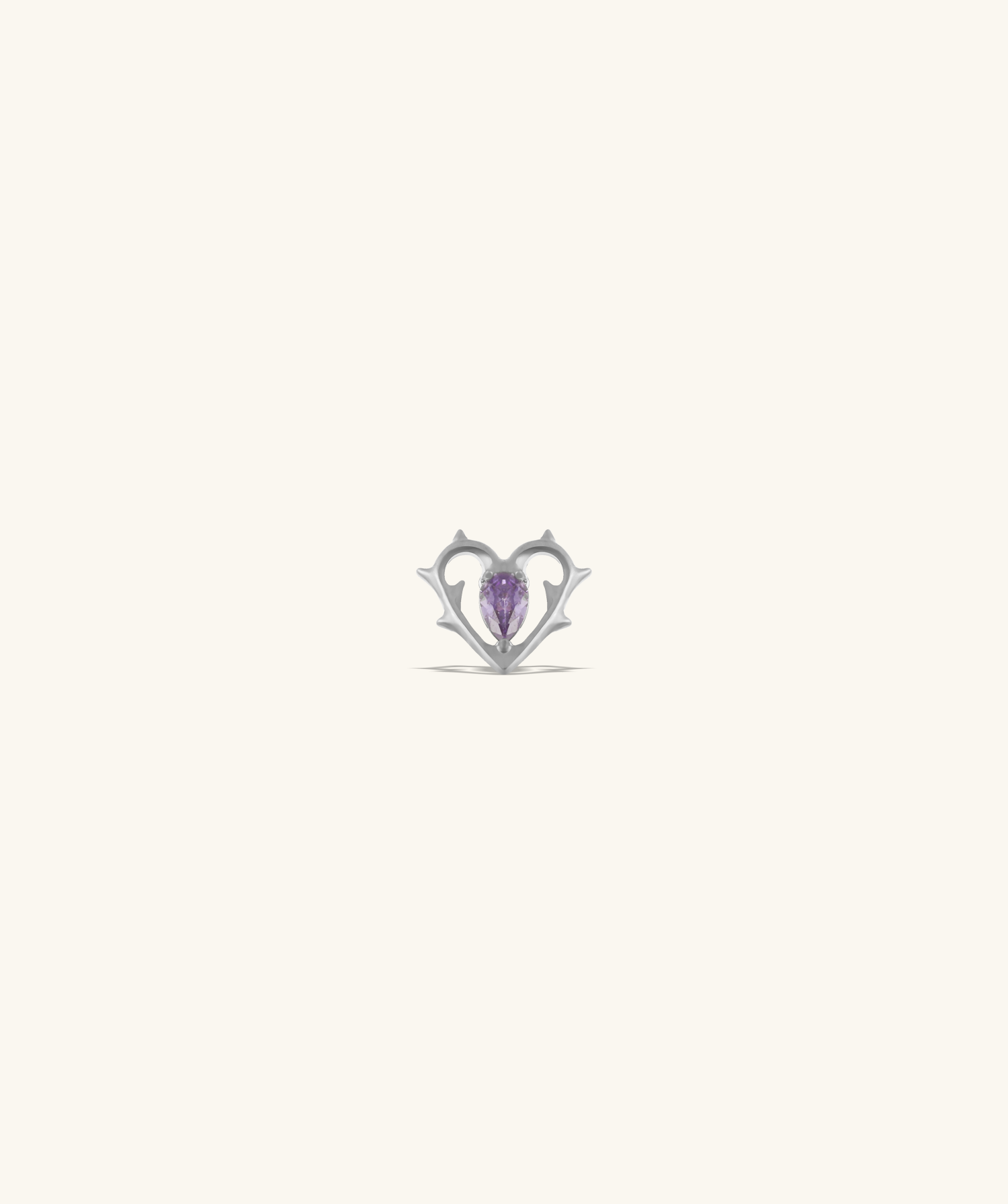 Titanium Thorn Heart Stud - OumoJewelry