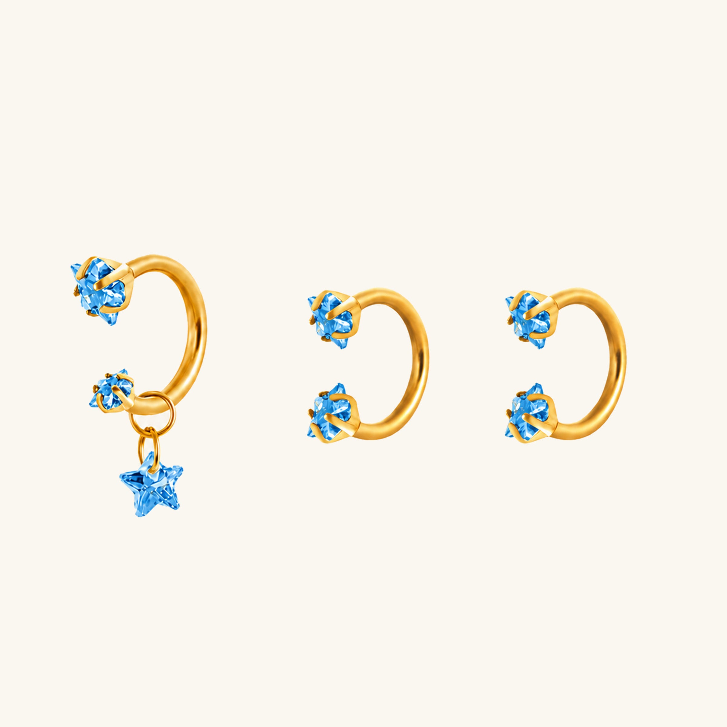 Starry Horseshoe Ring Set