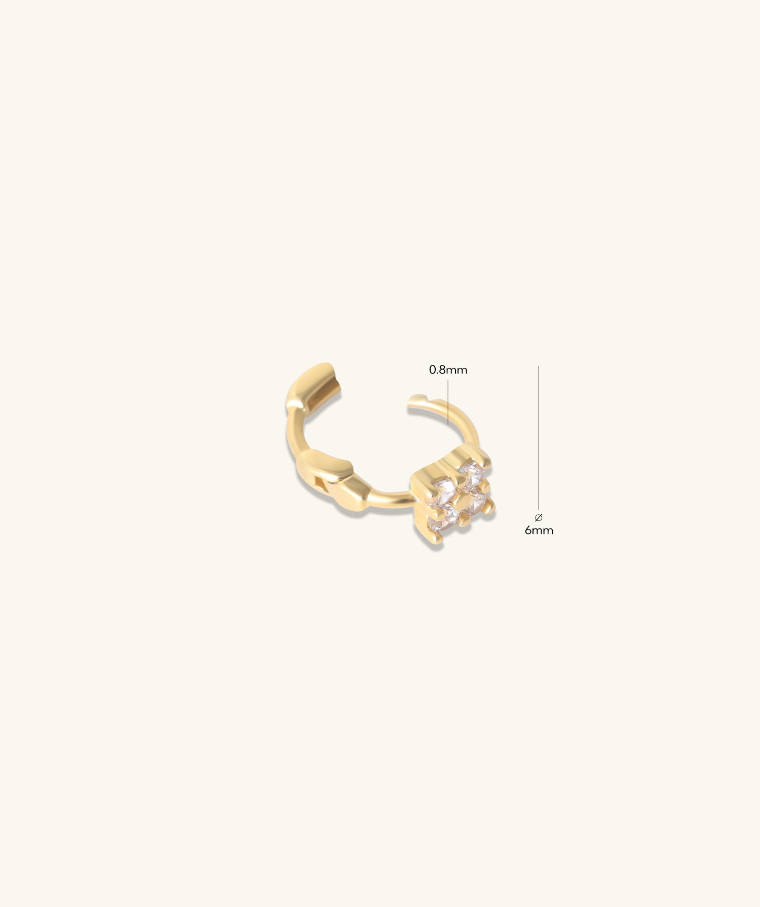 Mini Flower Helix Hoop - OumoJewelry