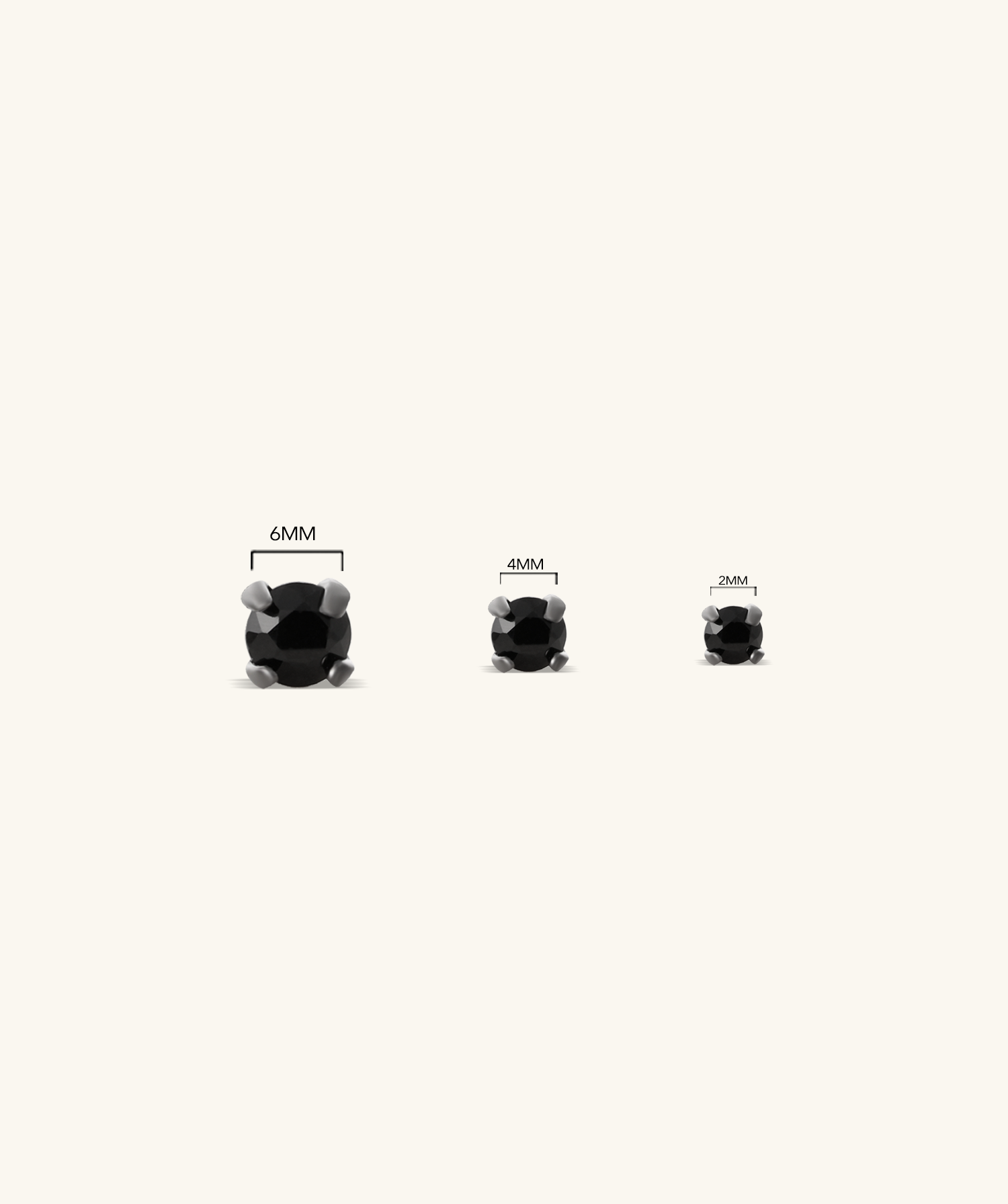 Basic Black Gemstone Stud - OumoJewelry