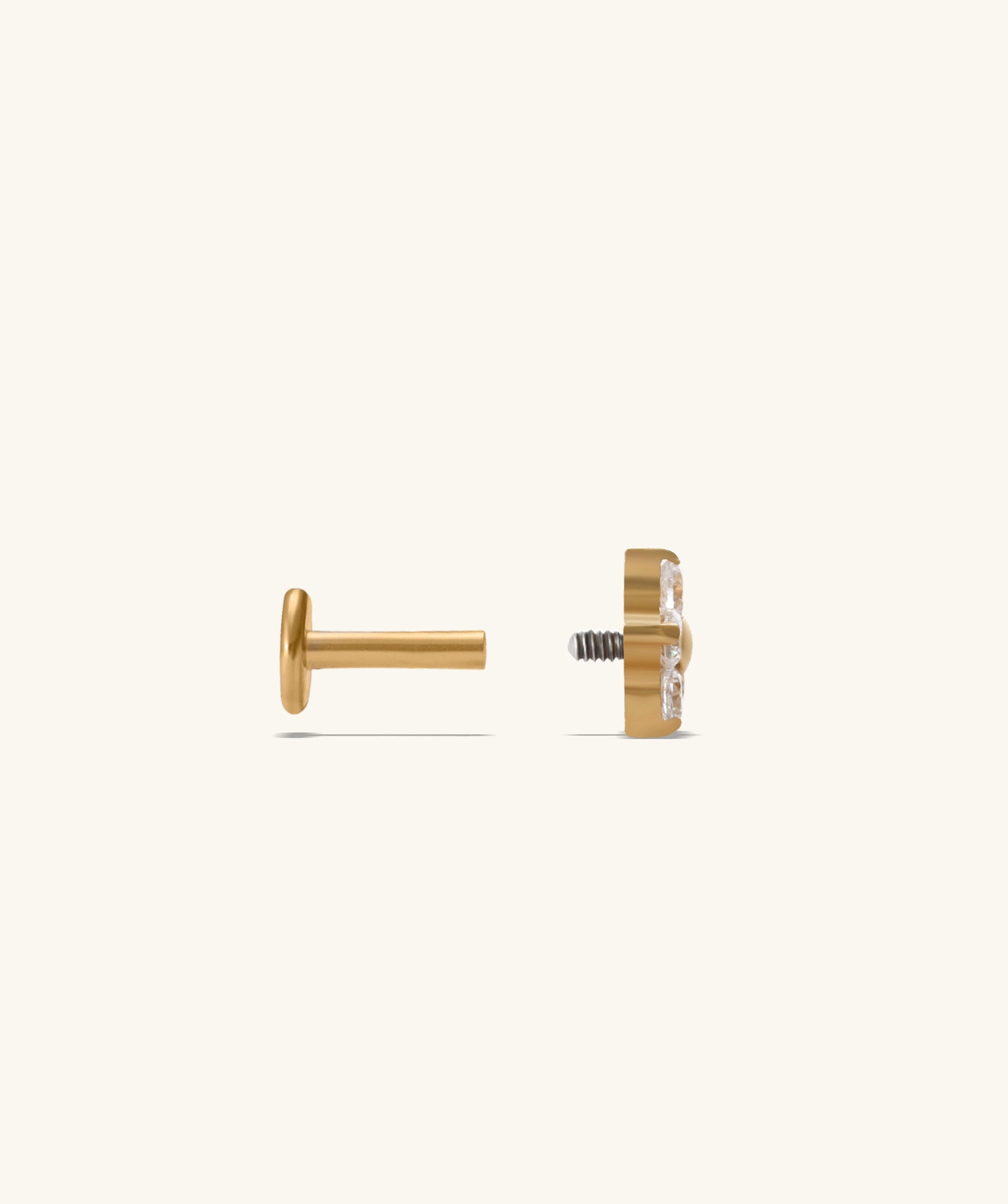 Titanium Flower Flatback Stud