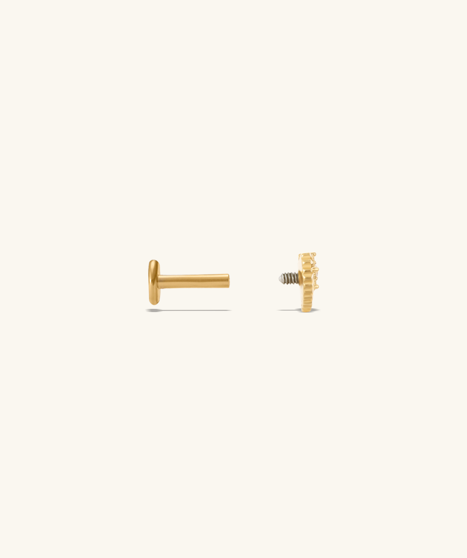Titanium Fan-Shaped Star Flatback Stud - OumoJewelry
