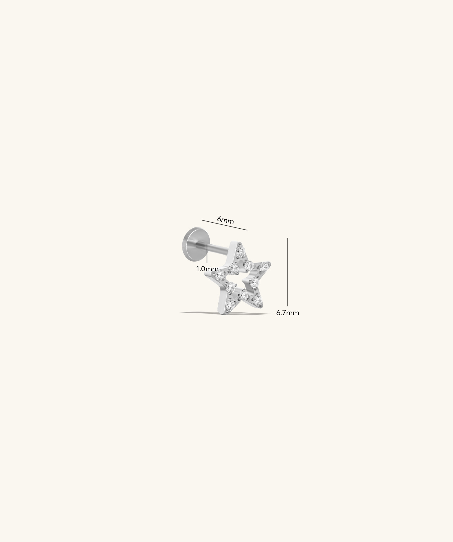 Titanium Star Stud - OumoJewelry