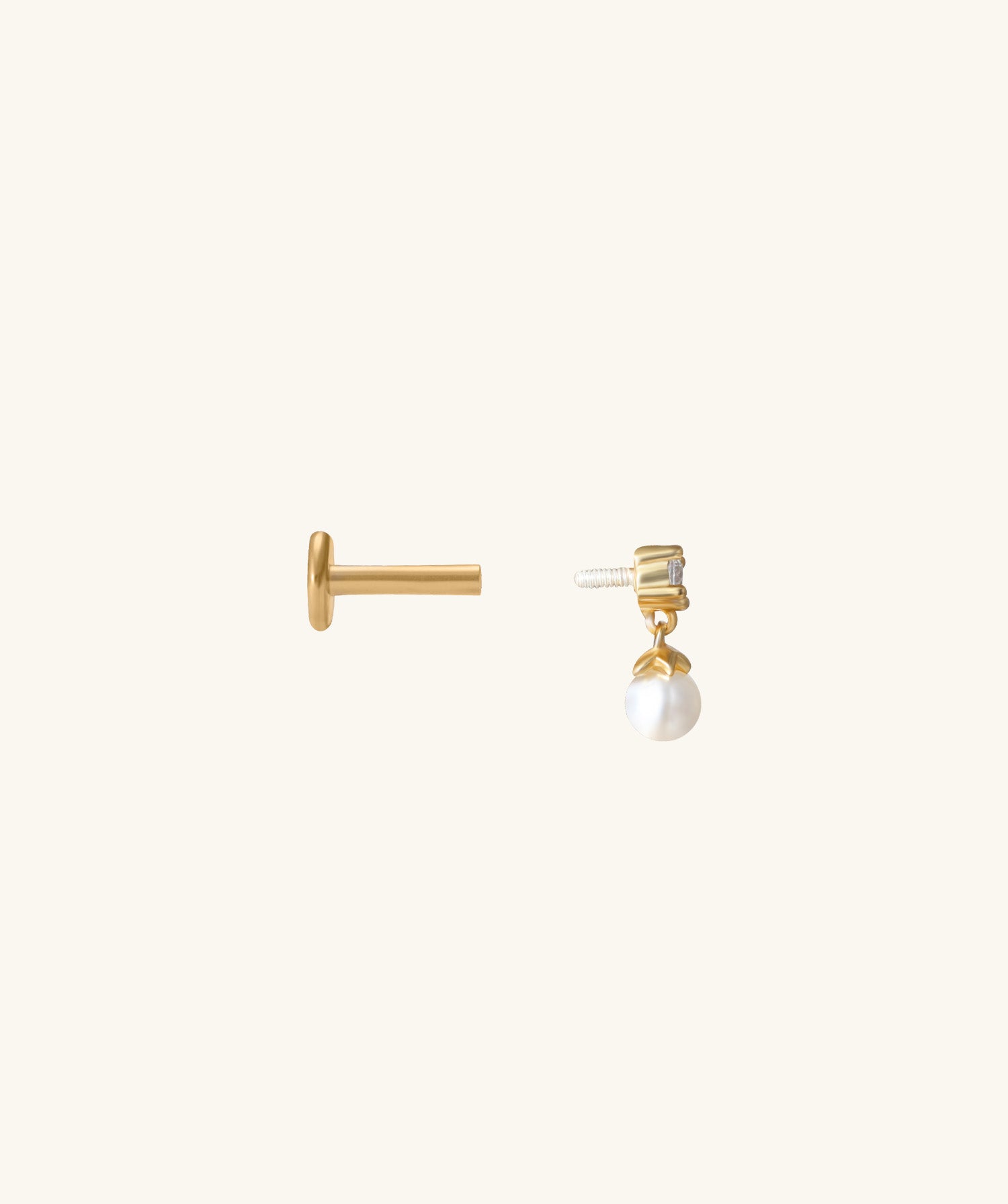Gemstone Pearl Flatback Drop - OumoJewelry