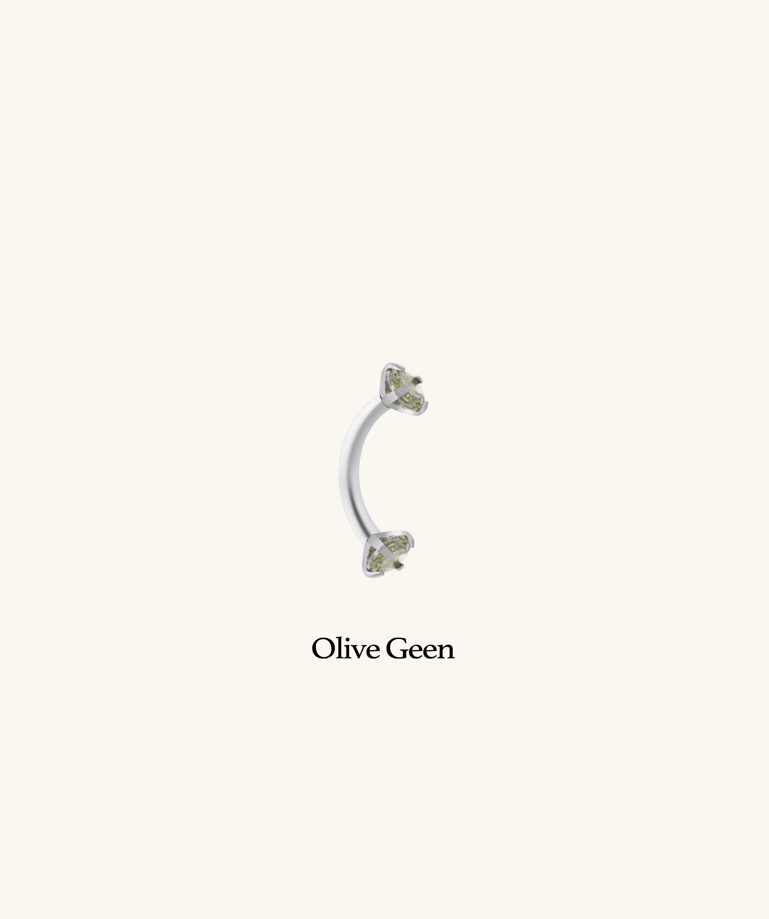 Charm Gem Curved Barbell - OumoJewelry